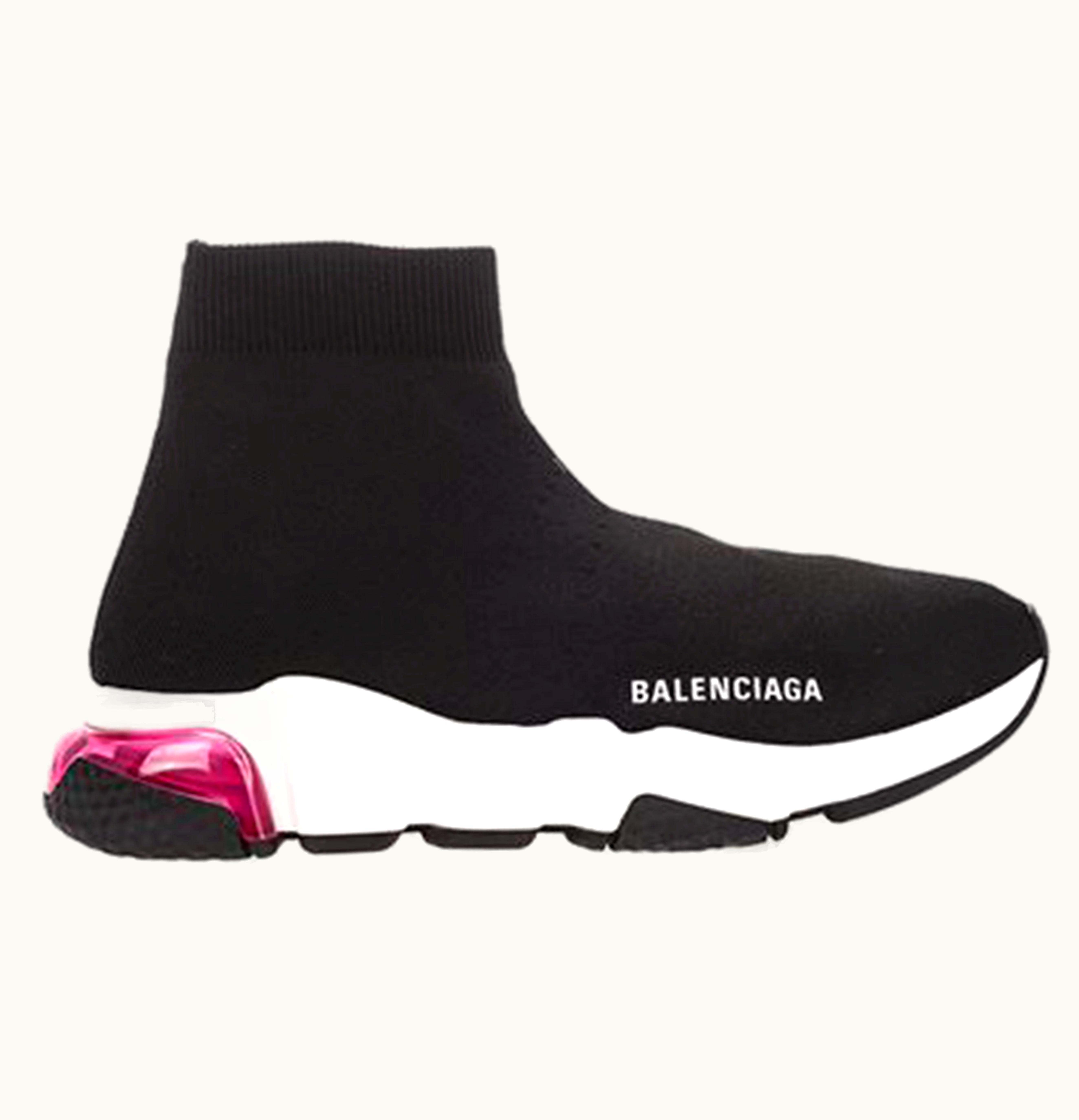 Balenciaga Speed Trainer Clear Sole Black Red W