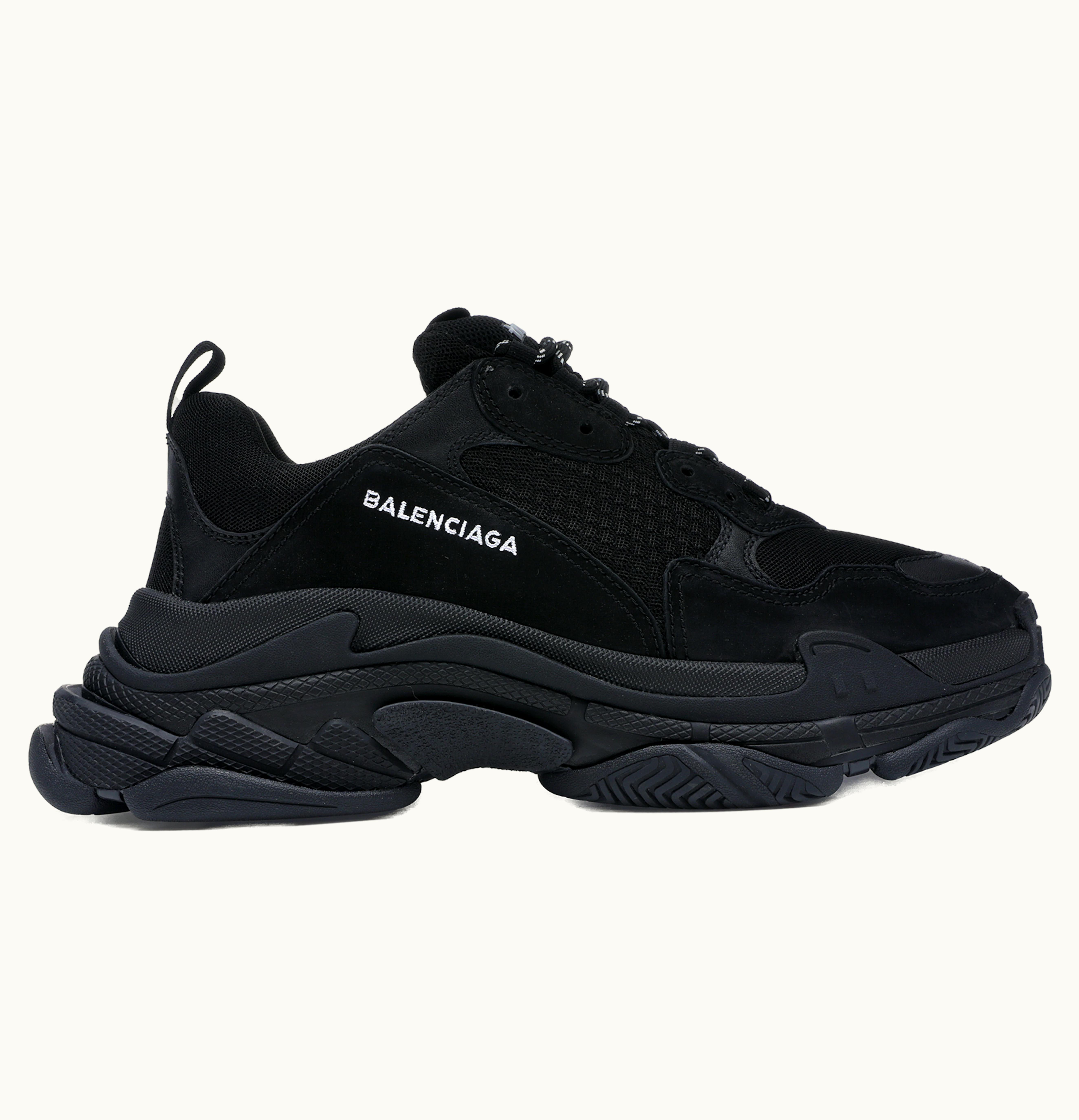 Balenciaga Triple S Triple Black 2018 Reissue Nondistressed Black W