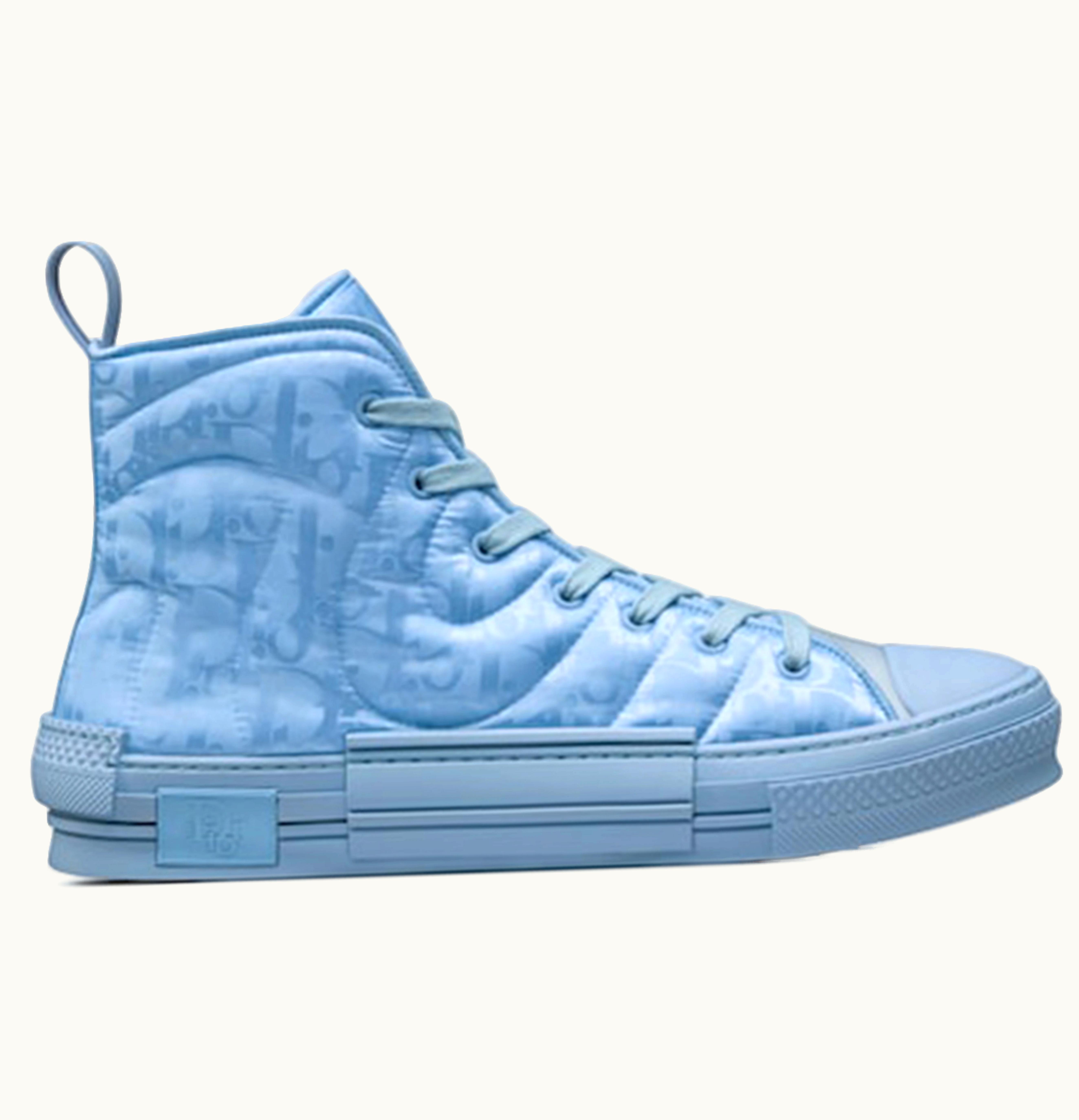 Dior B23 High Top ERL Blue Dior Oblique Mirage Quilted Technical Fabric with Swirl Motif