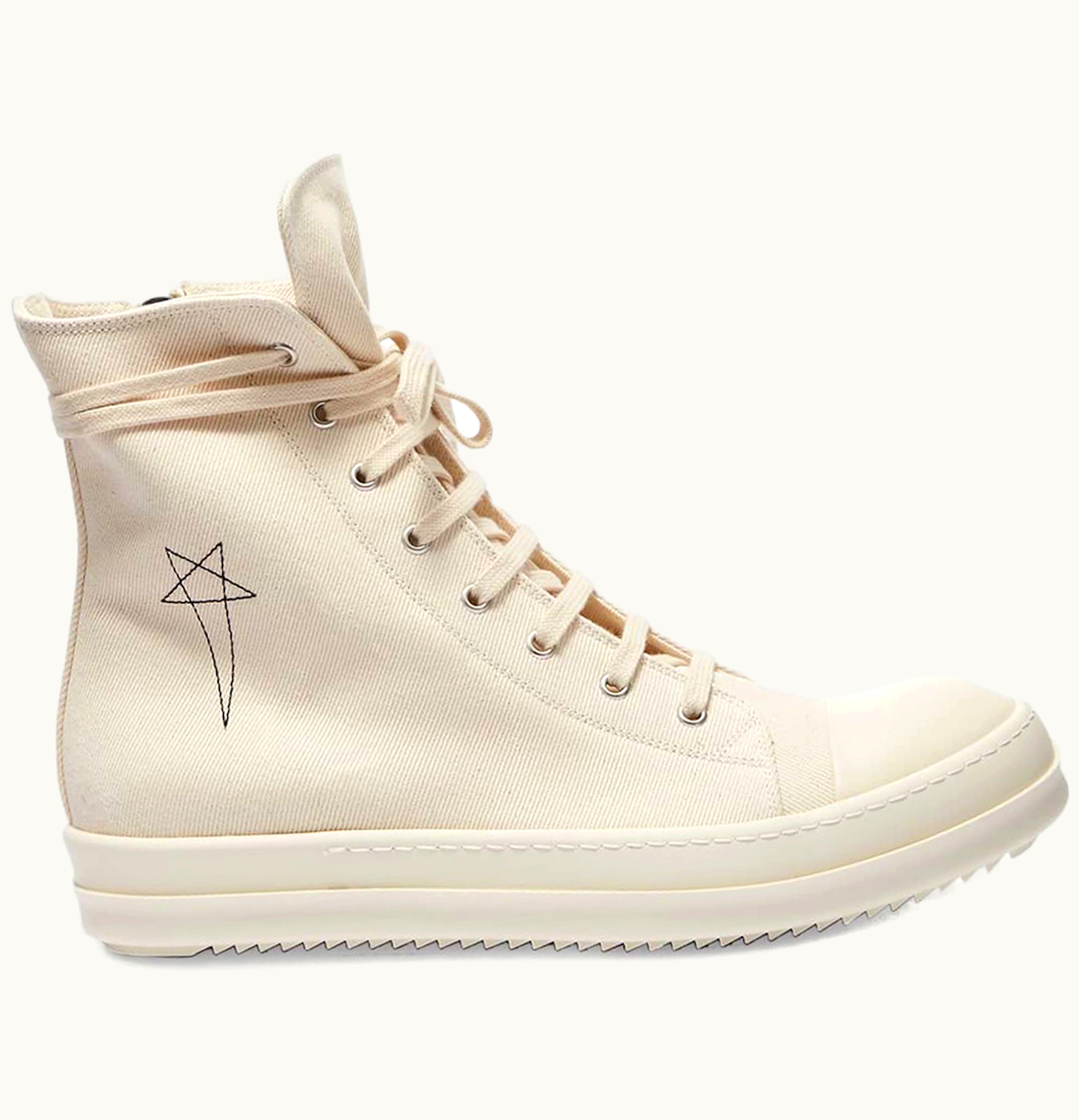Rick Owens Rick Owens Drkshdw Fogachine Hi Pentagram Embroidery Natural Black