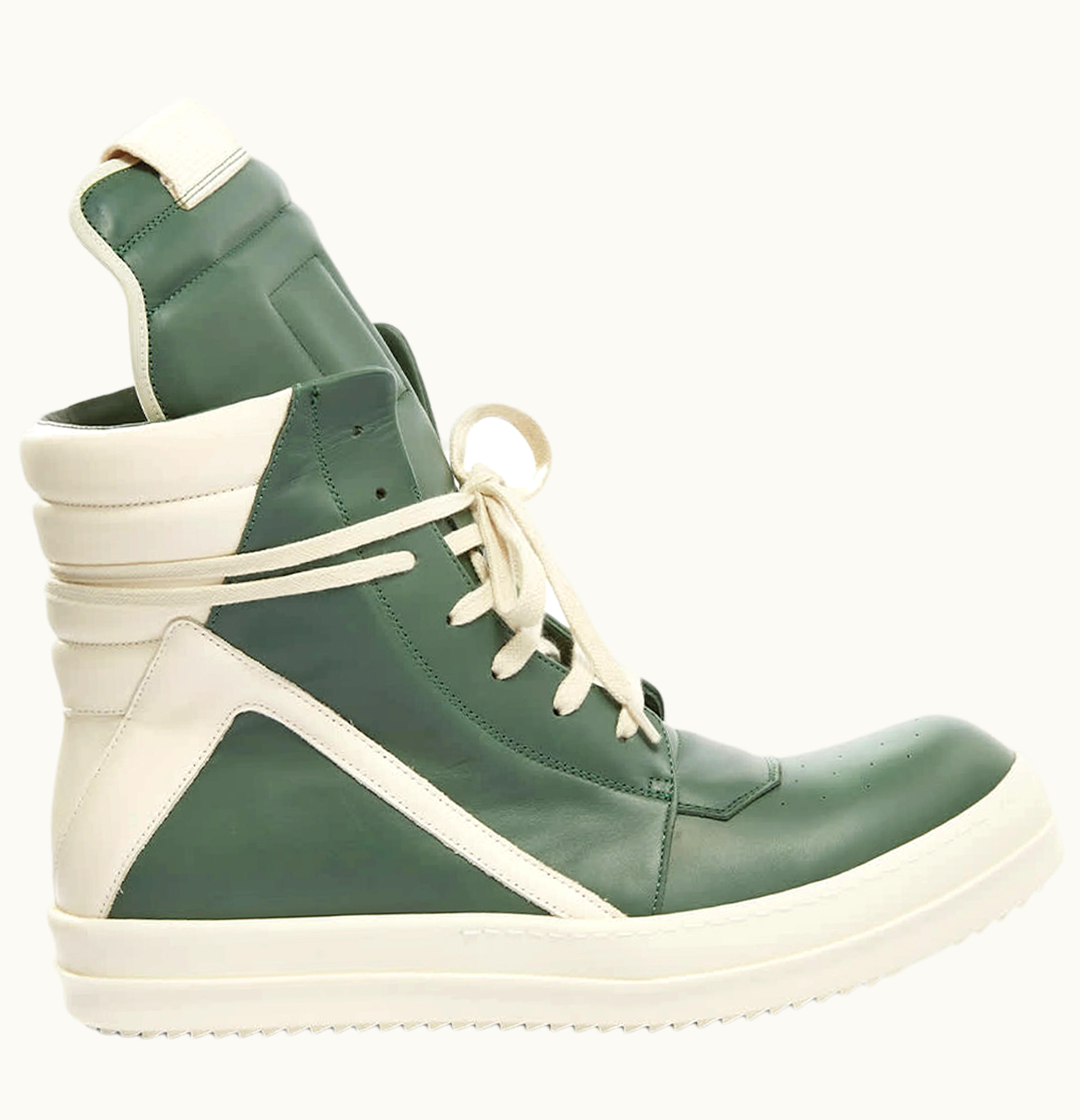 Rick Owens Rick Owens Strobe Geobasket High Teal Milk White