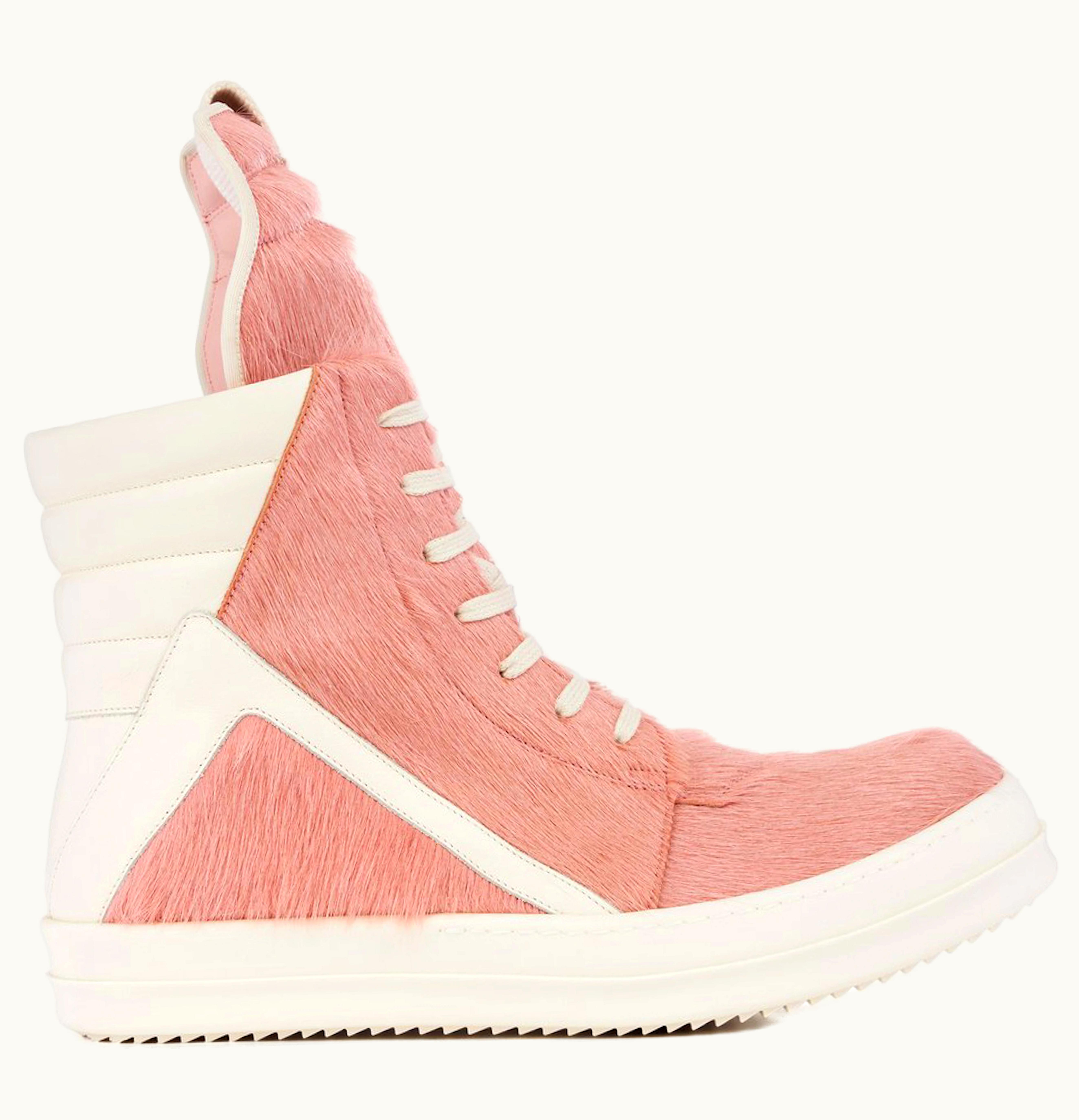 Rick Owens Rick Owens GeoBasket Cow Fur Dusty Pink Milk