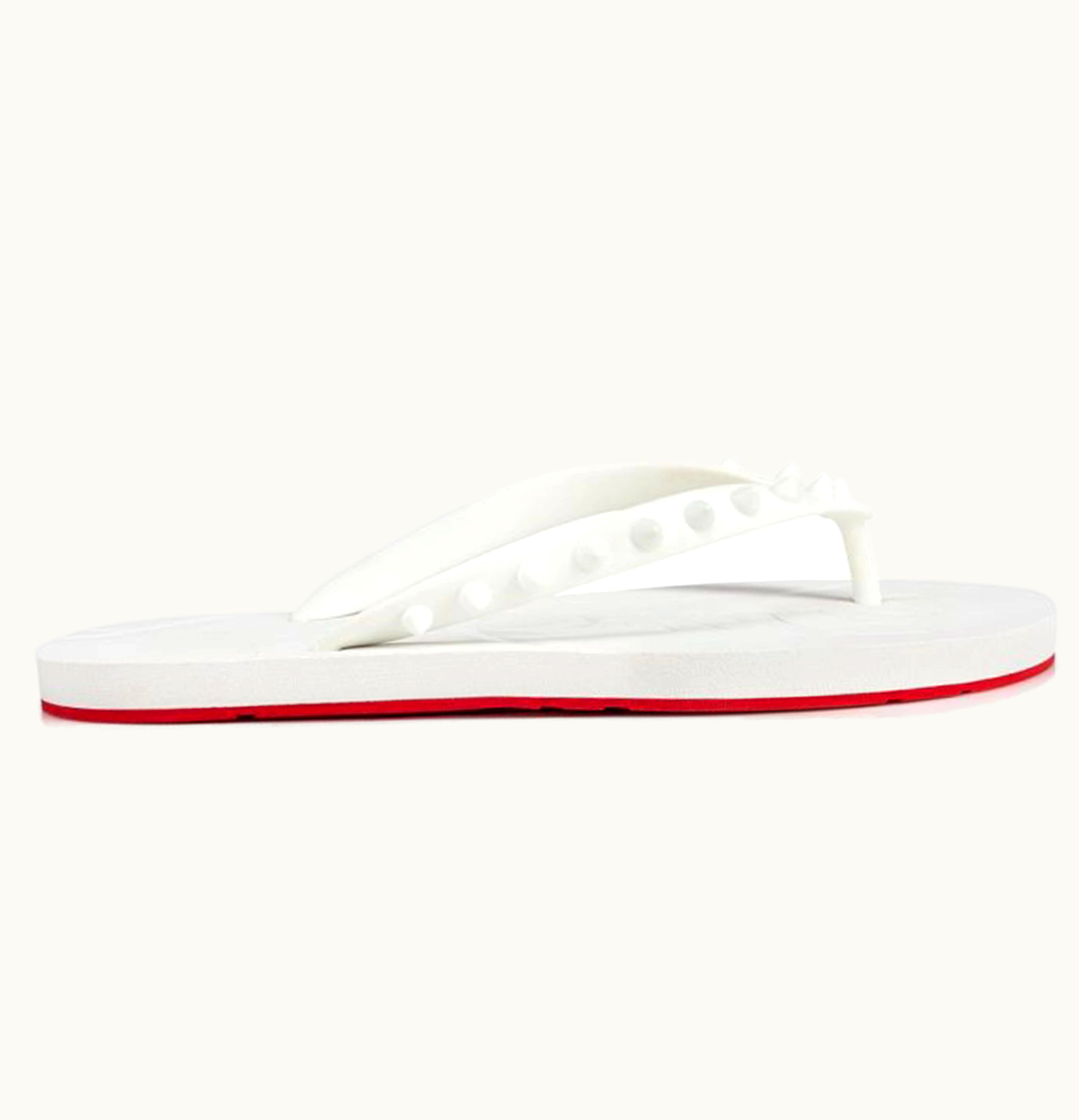 Christian Louboutin Christian Louboutin Loubi Flip Slide White White W