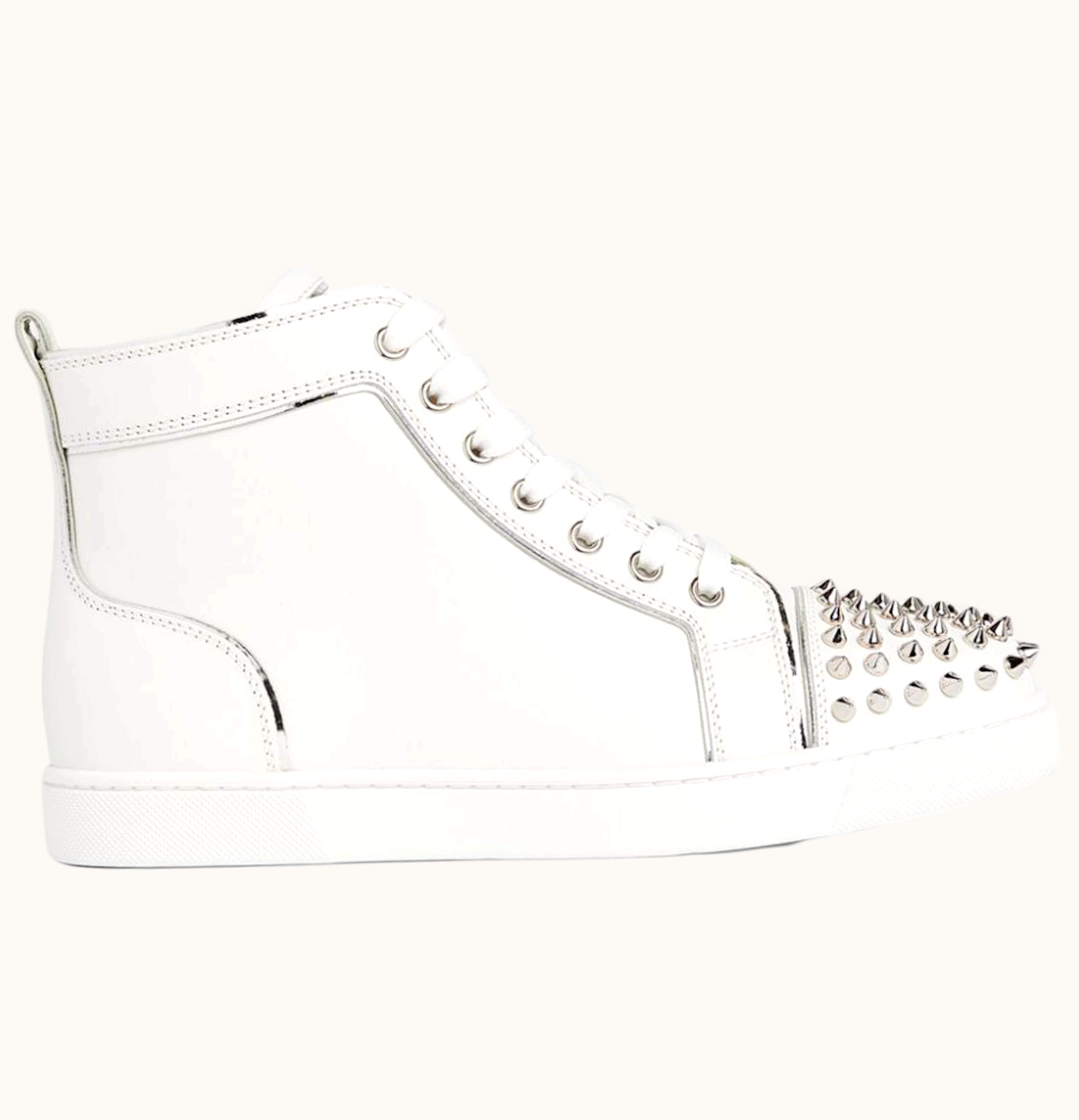 Christian Louboutin Christian Louboutin Lou Spikes Leather Hi White W