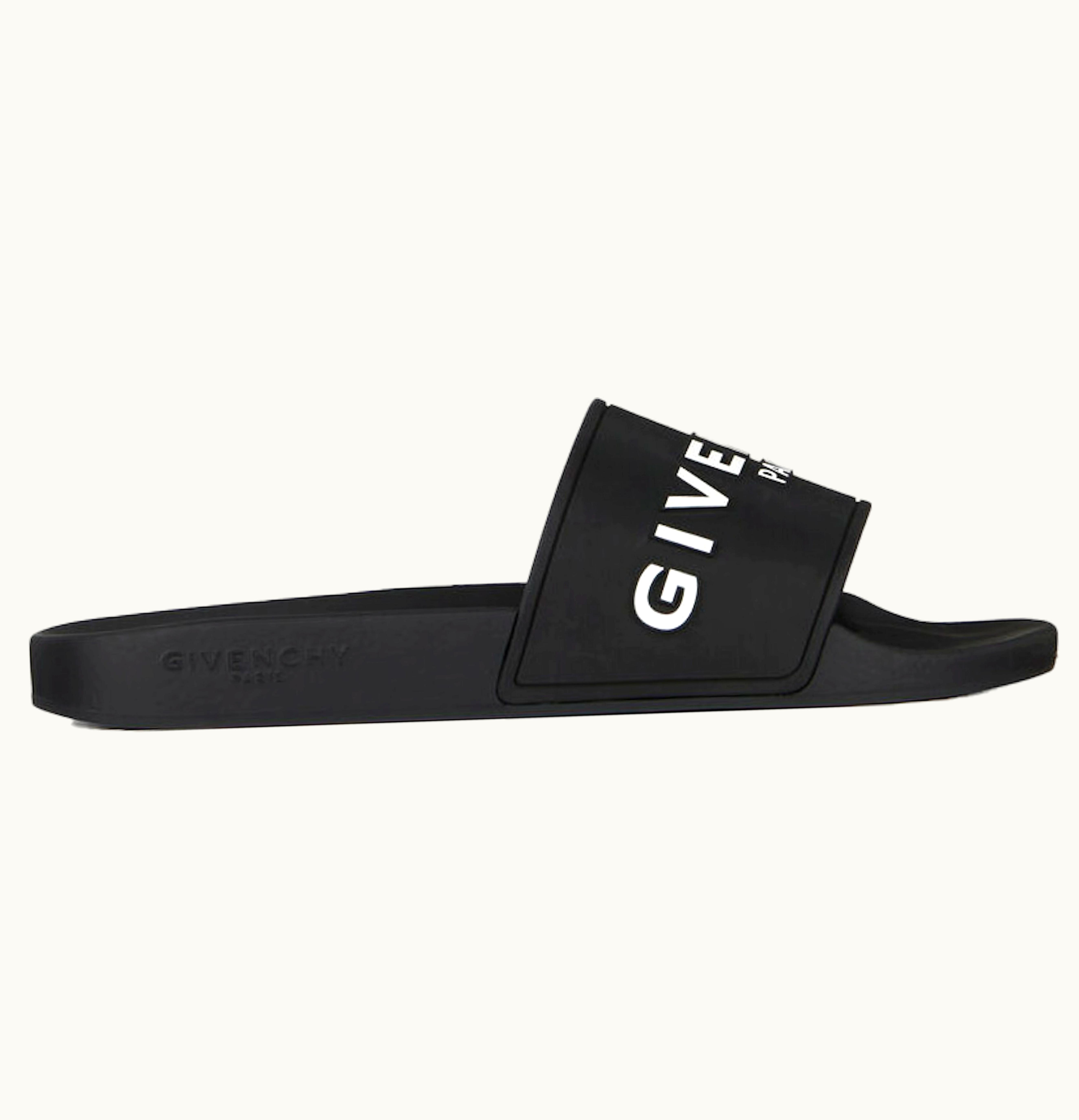 Givenchy Givenchy Paris Flat Sandals Black White