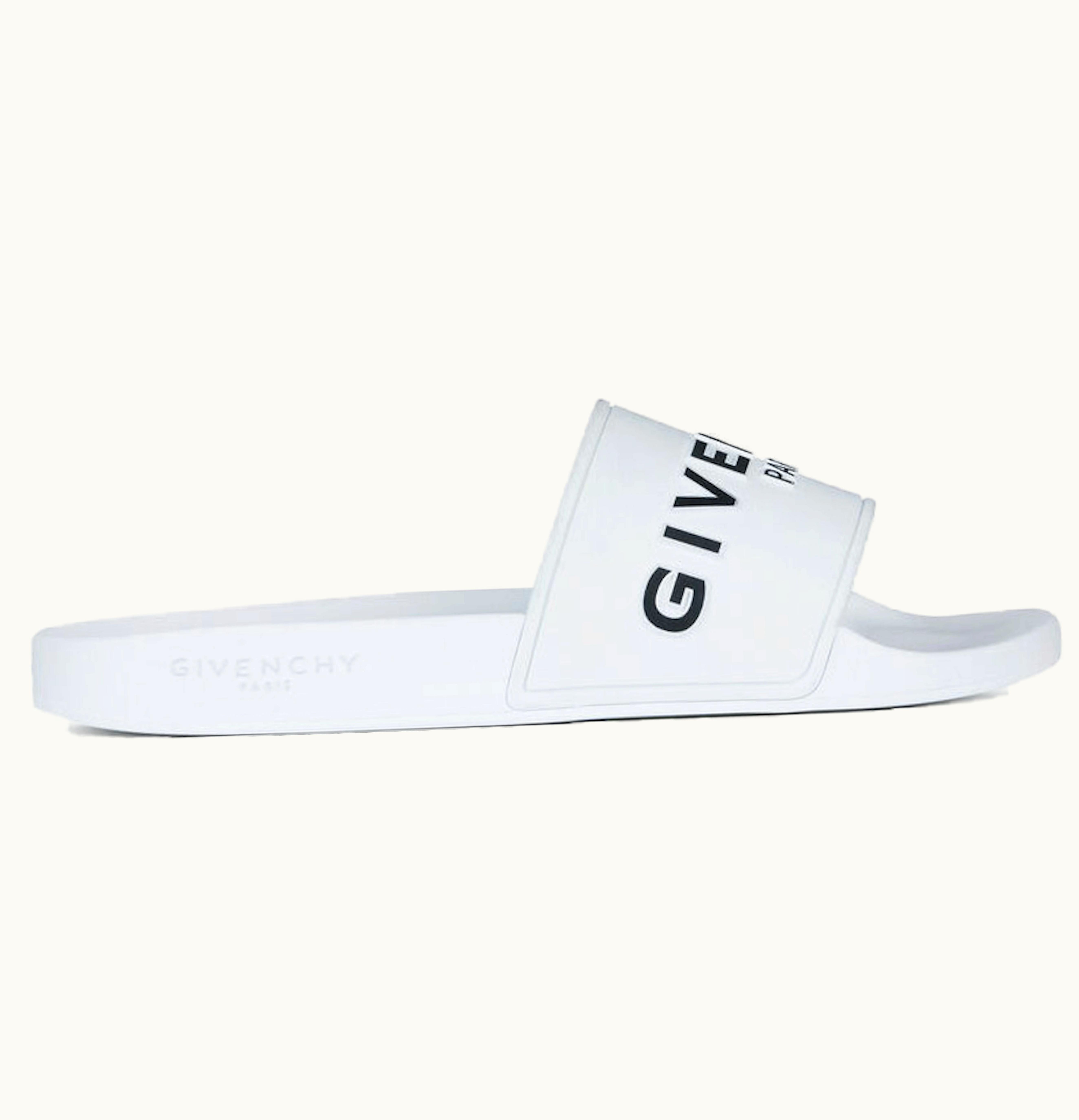 Givenchy Givenchy Paris Flat Sandals White Black