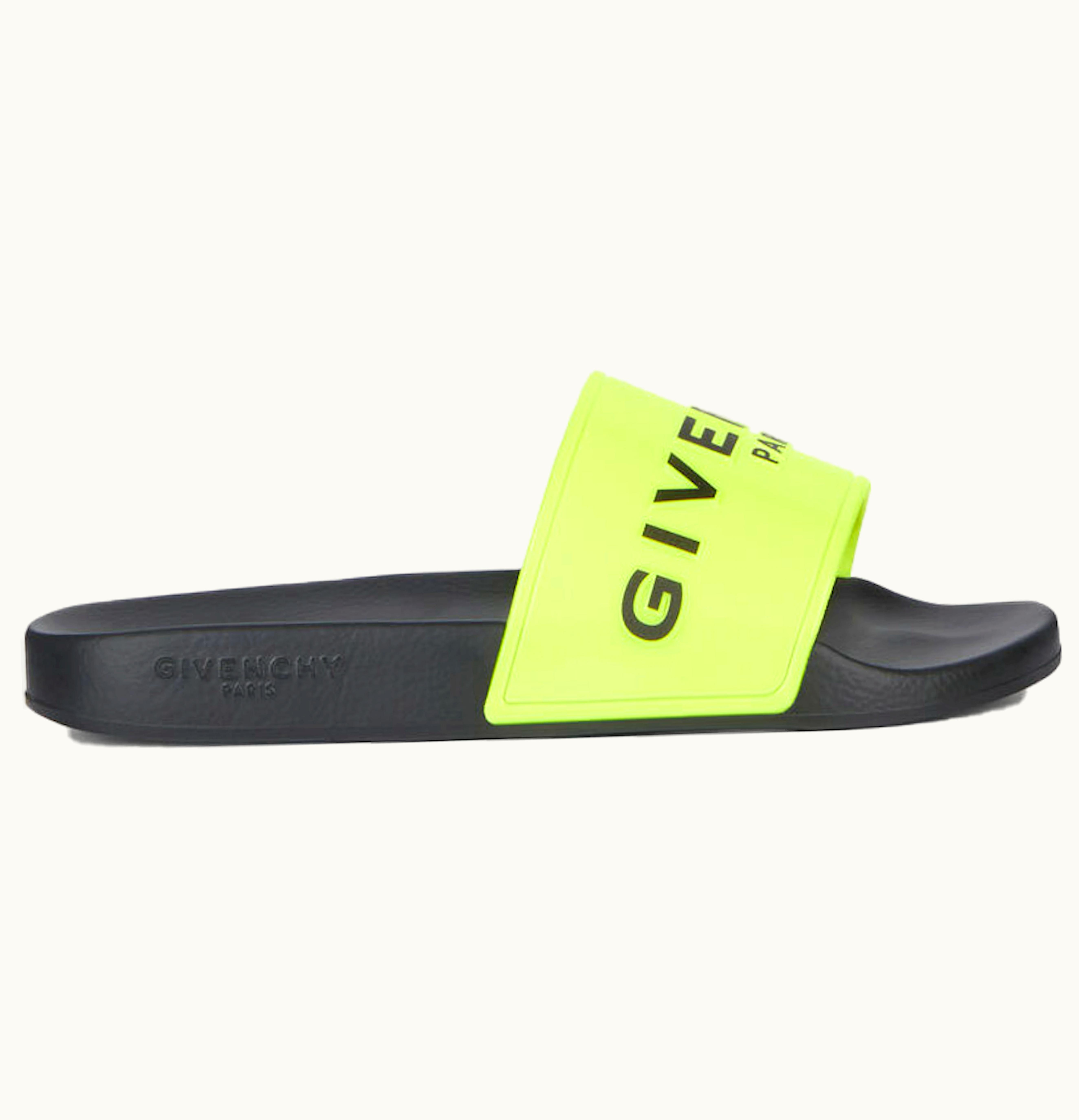 Givenchy Givenchy Paris Flat Sandals Neon Yellow