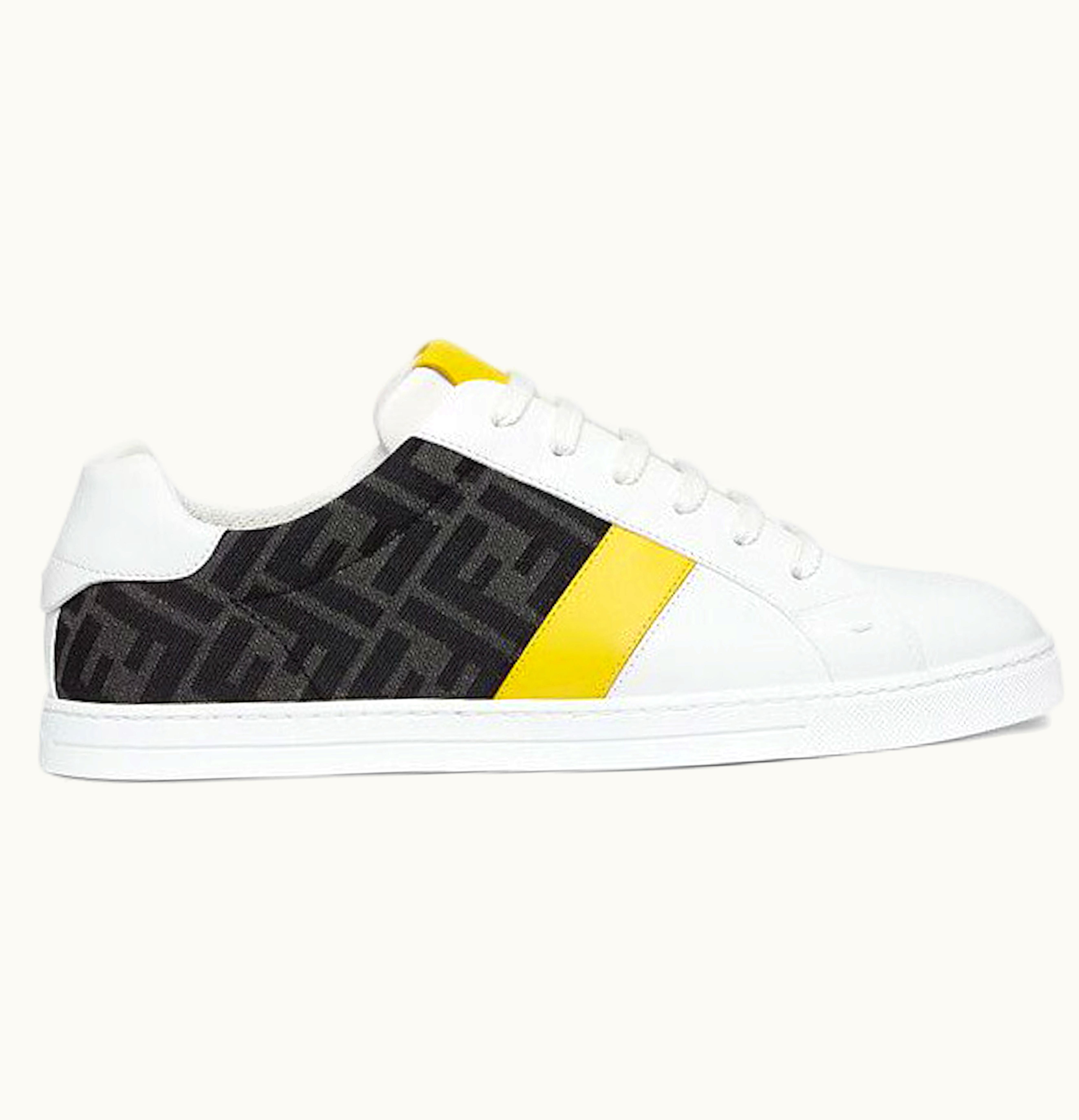 Fendi Fendi Leather Low Top White Yellow