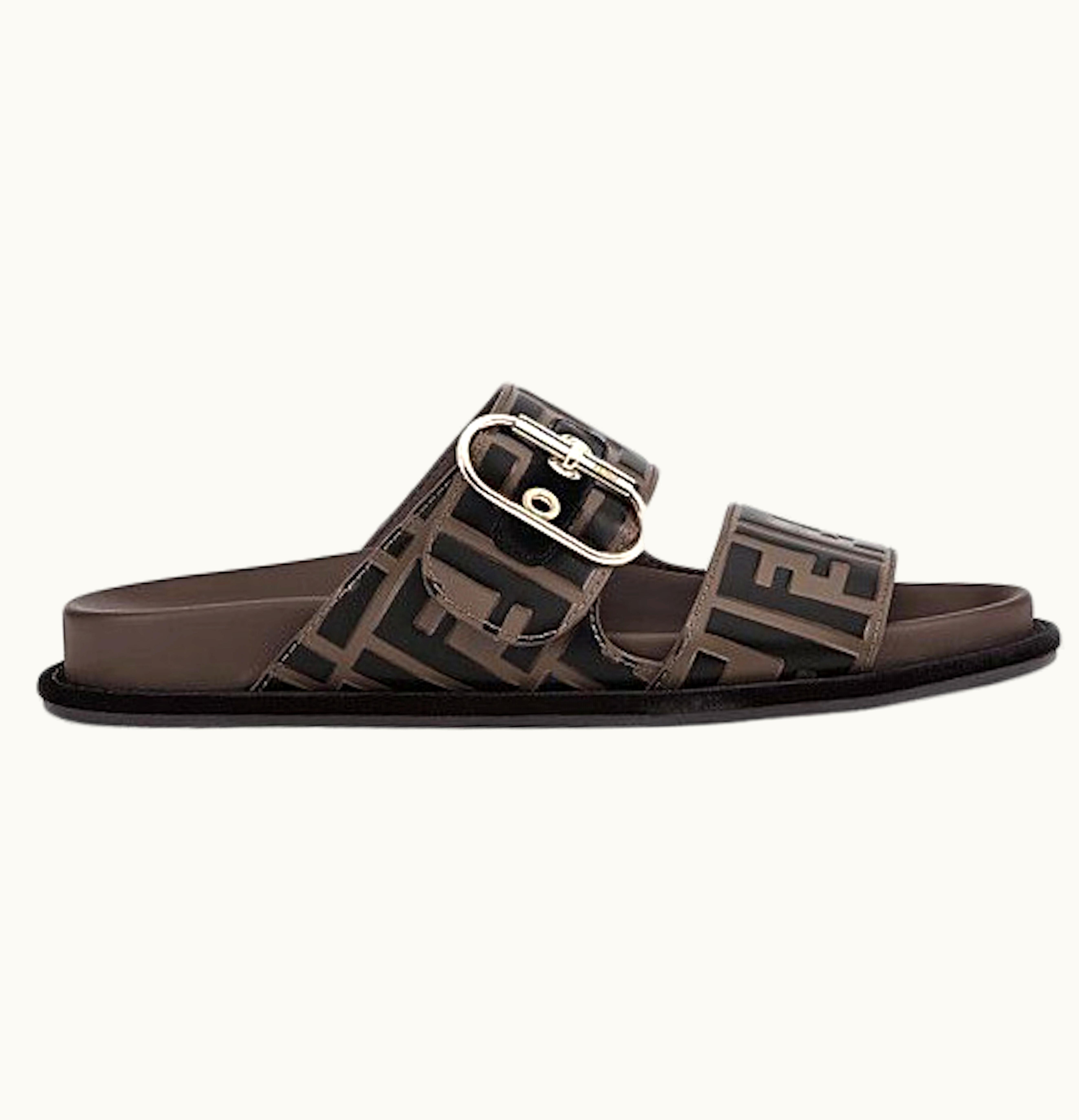 Fendi Fendi FF Double Band Slide Brown W