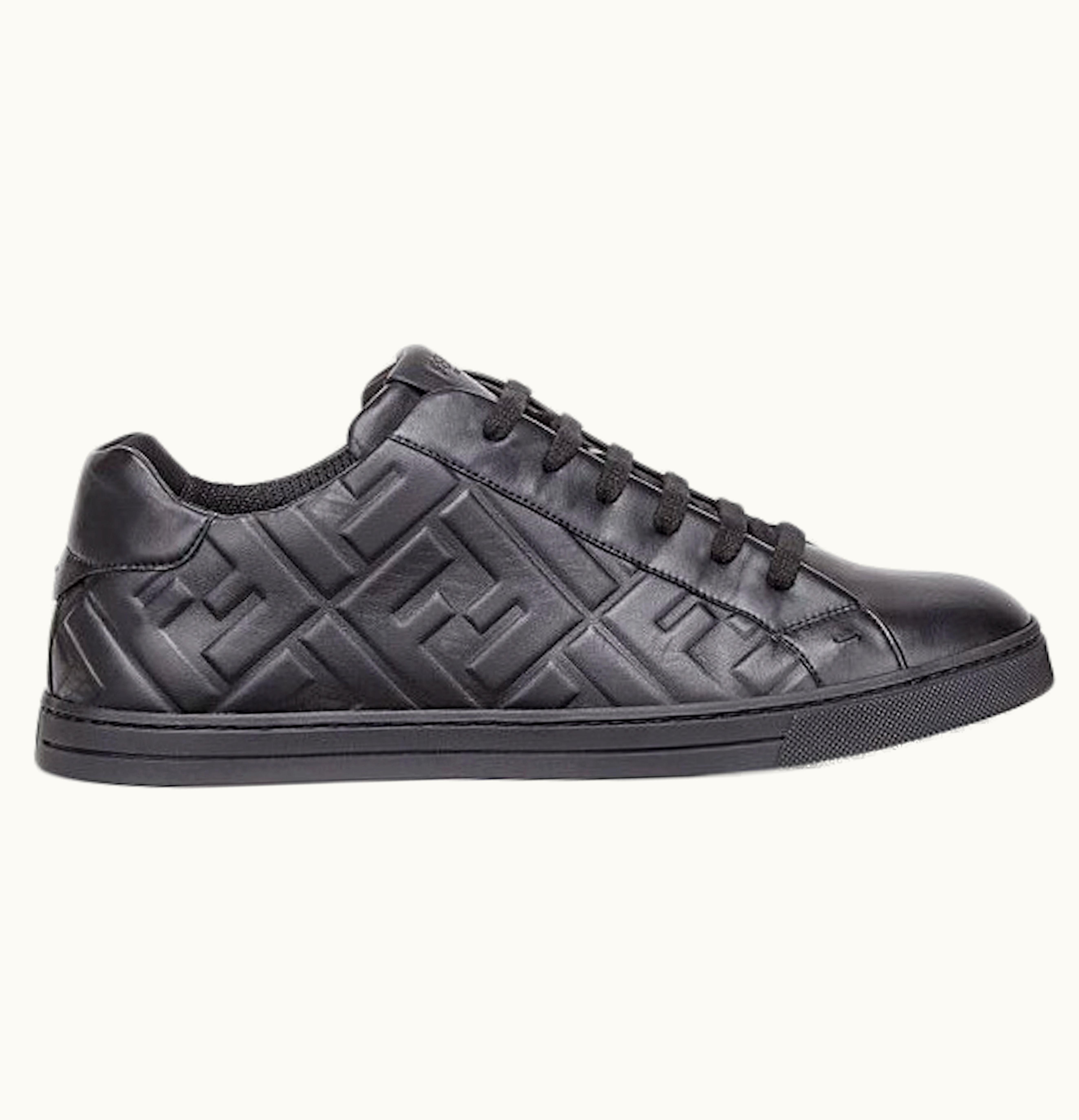 Fendi Fendi Leather Low Top Triple Black
