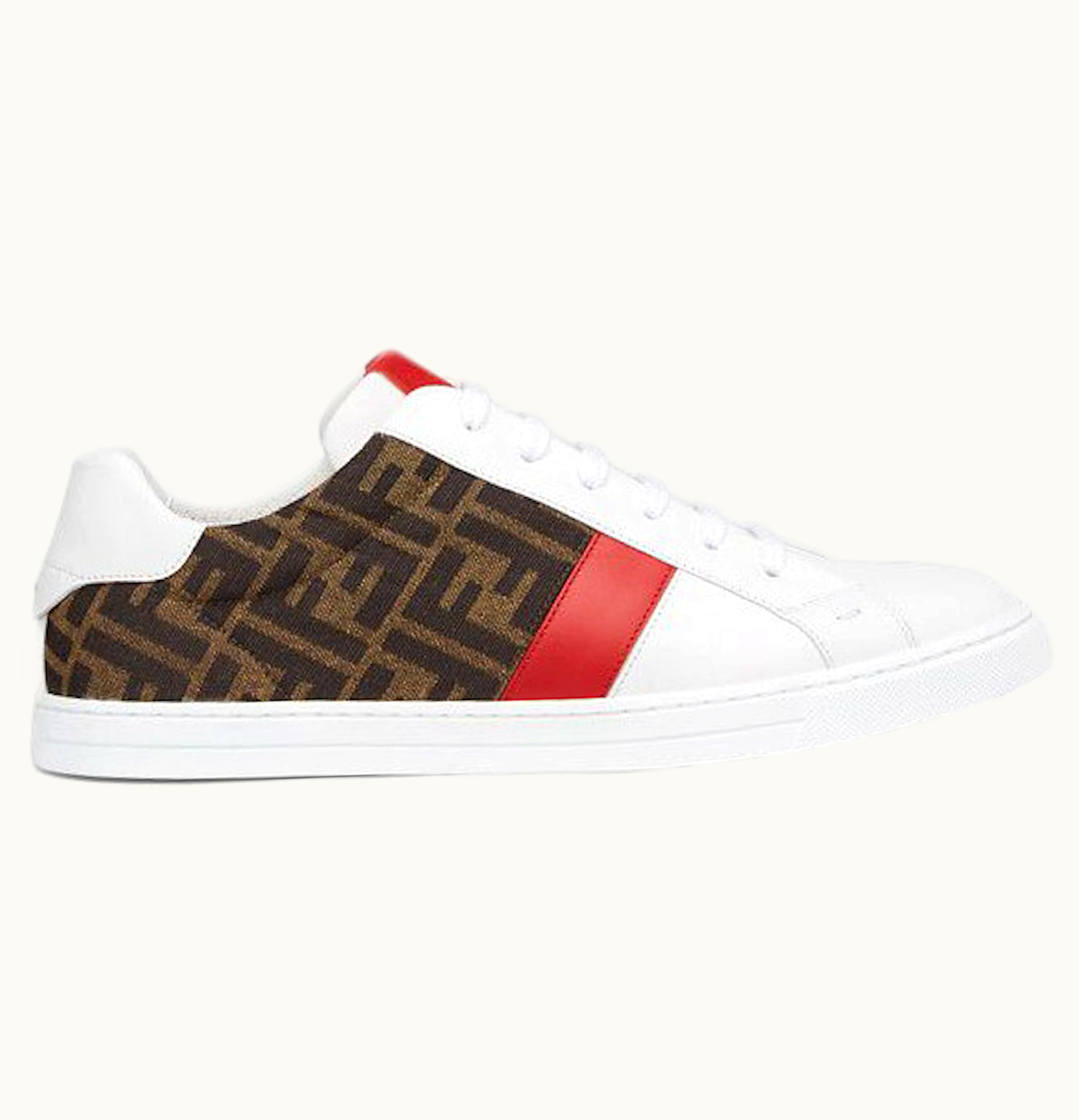 Fendi Fendi Leather Low Top White Red