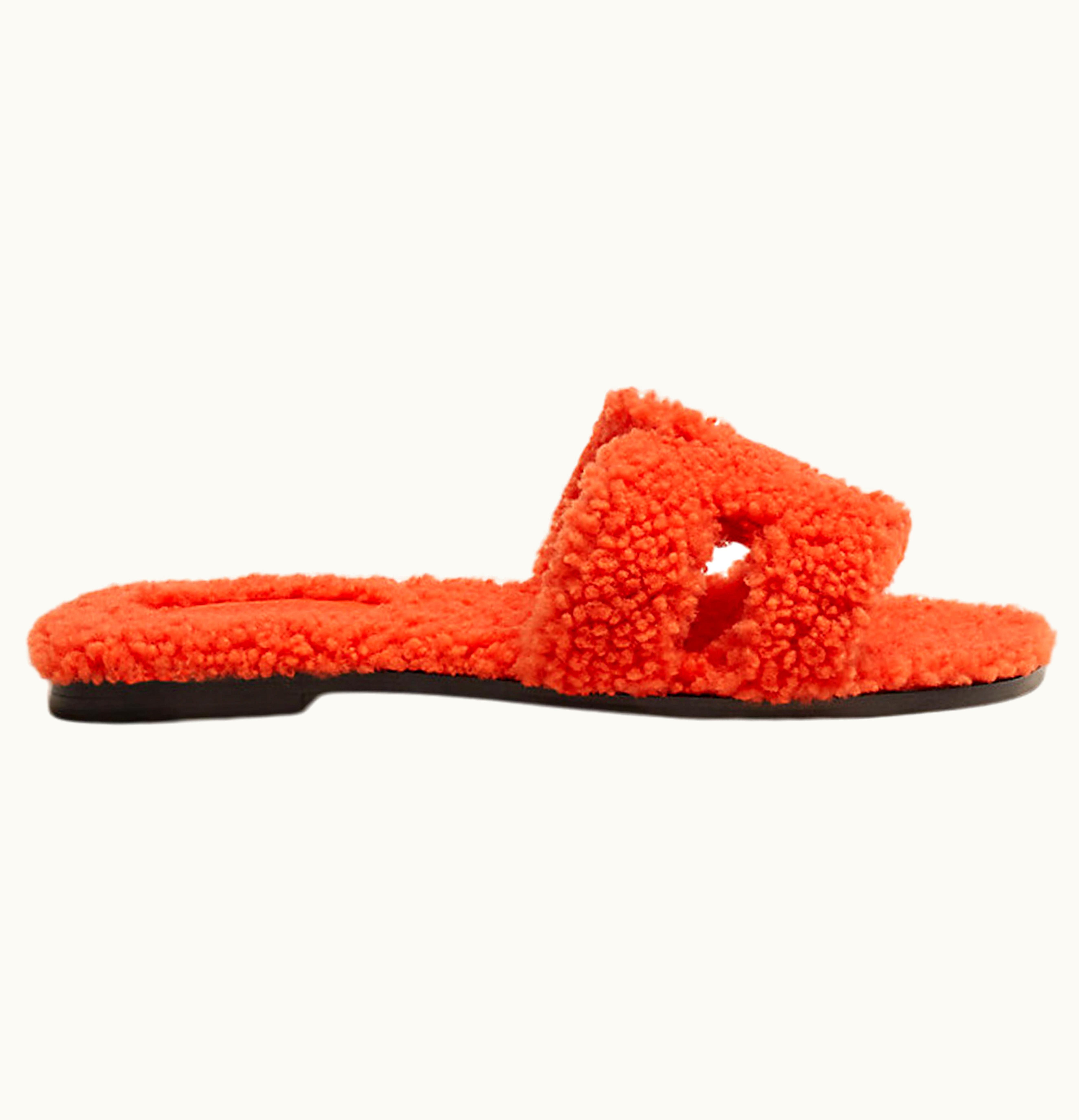 Hermès Hermes Oran Sandal Orange Woolskin