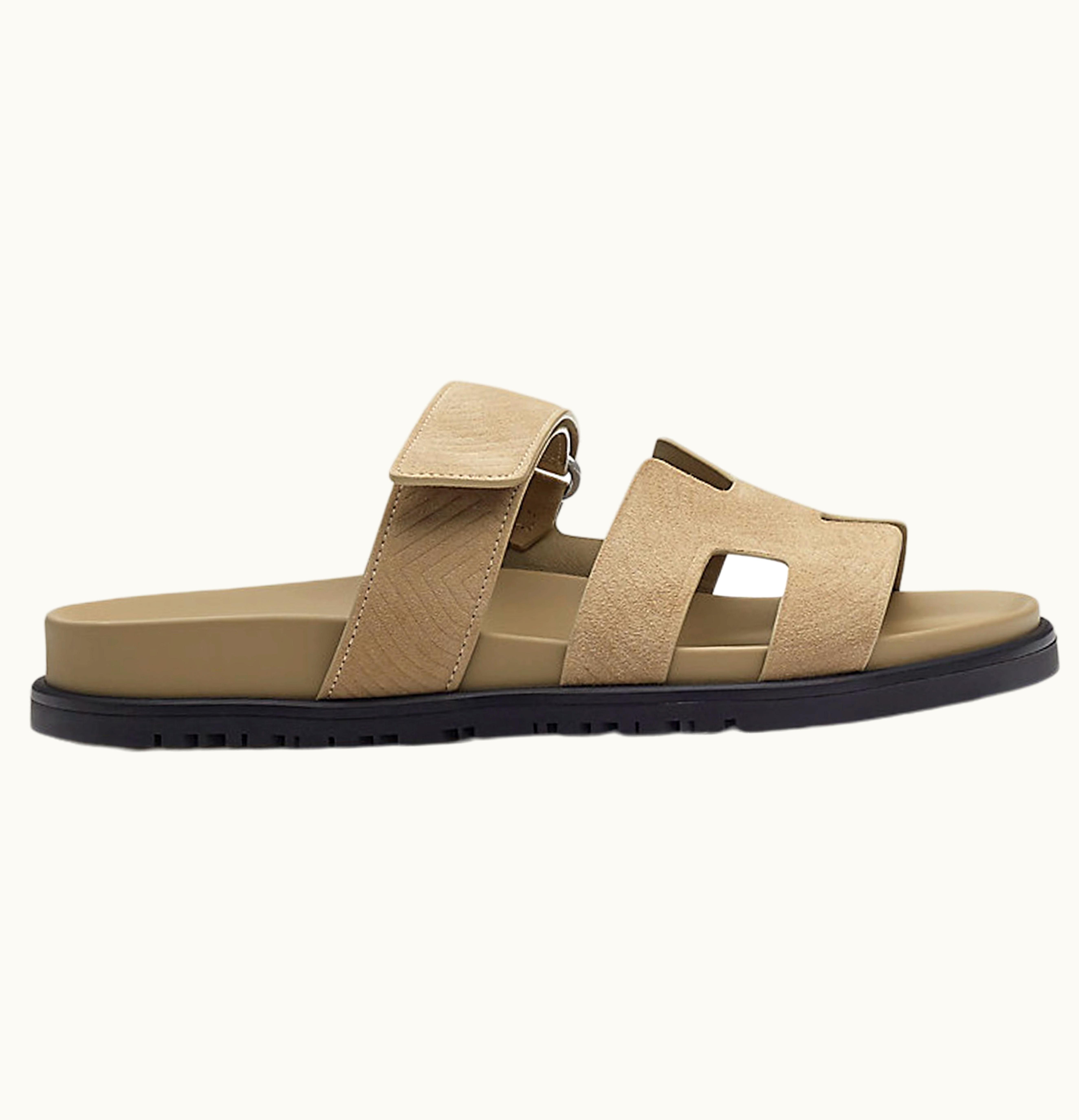 Hermès Hermes Chypre Sandal Beige Sable Suede W