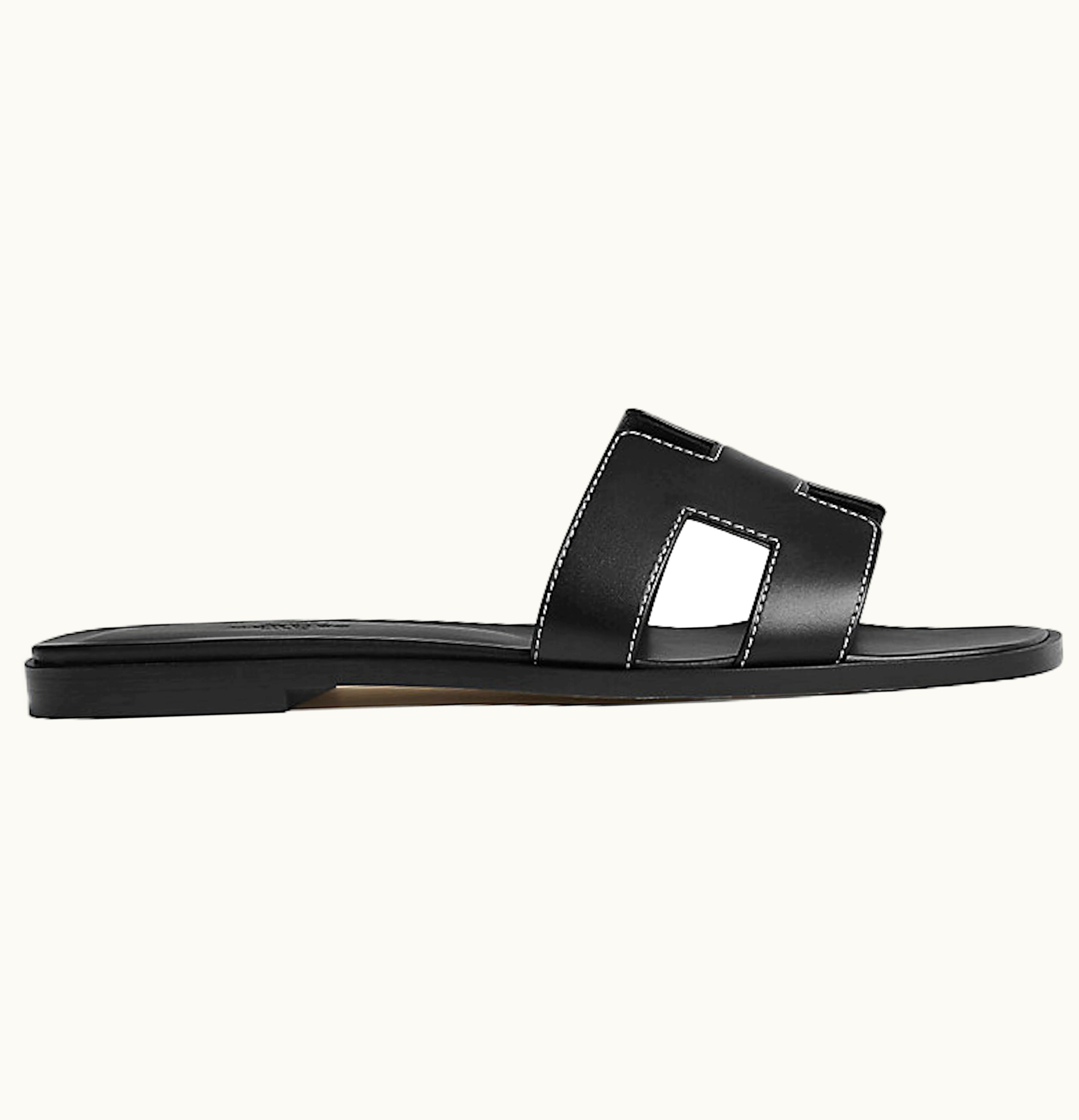 Hermès Hermes Oran Sandal Nior Piqures Ecrues