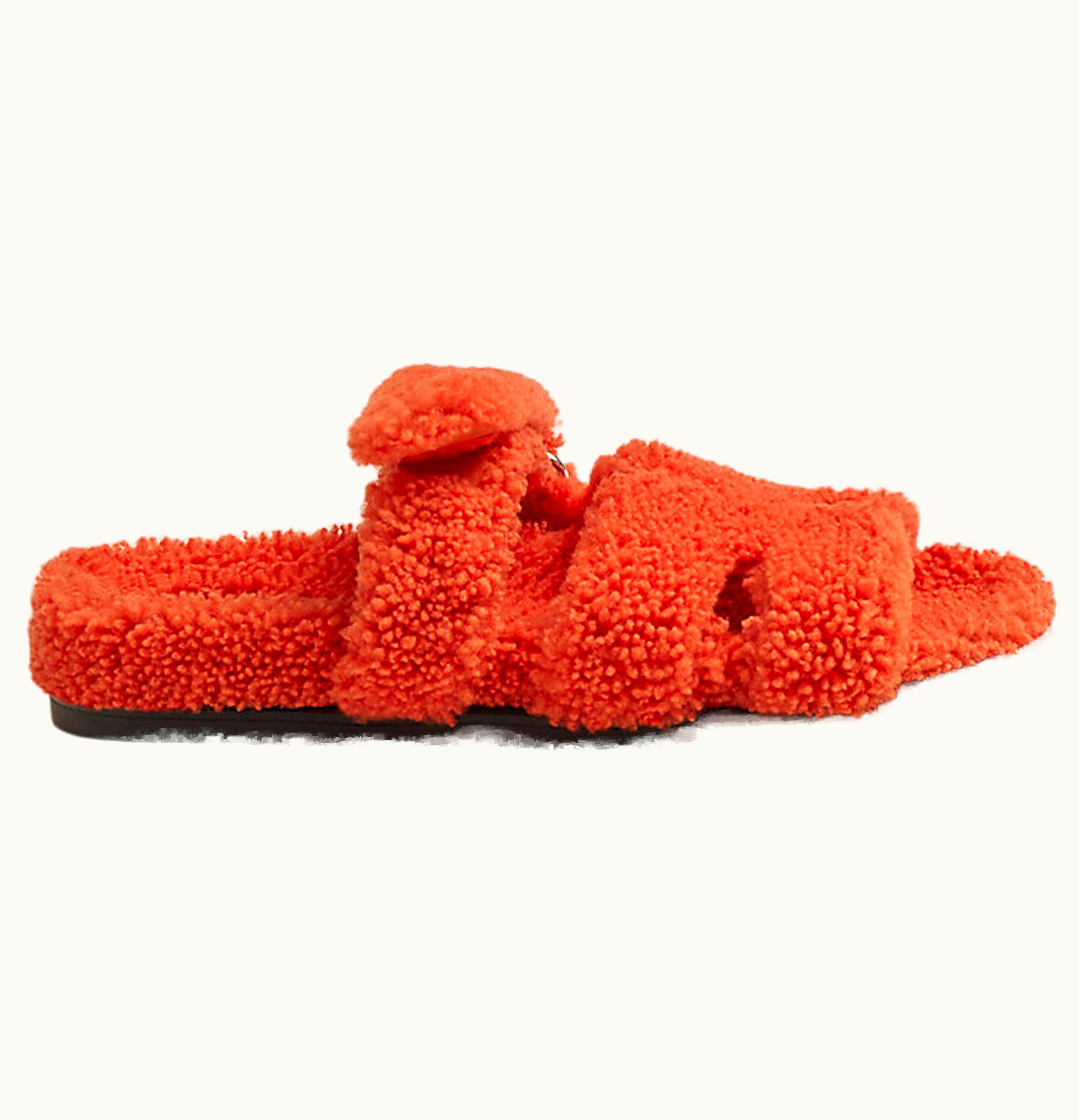 Hermès Hermes Chypre Sandal Orange Woolskin