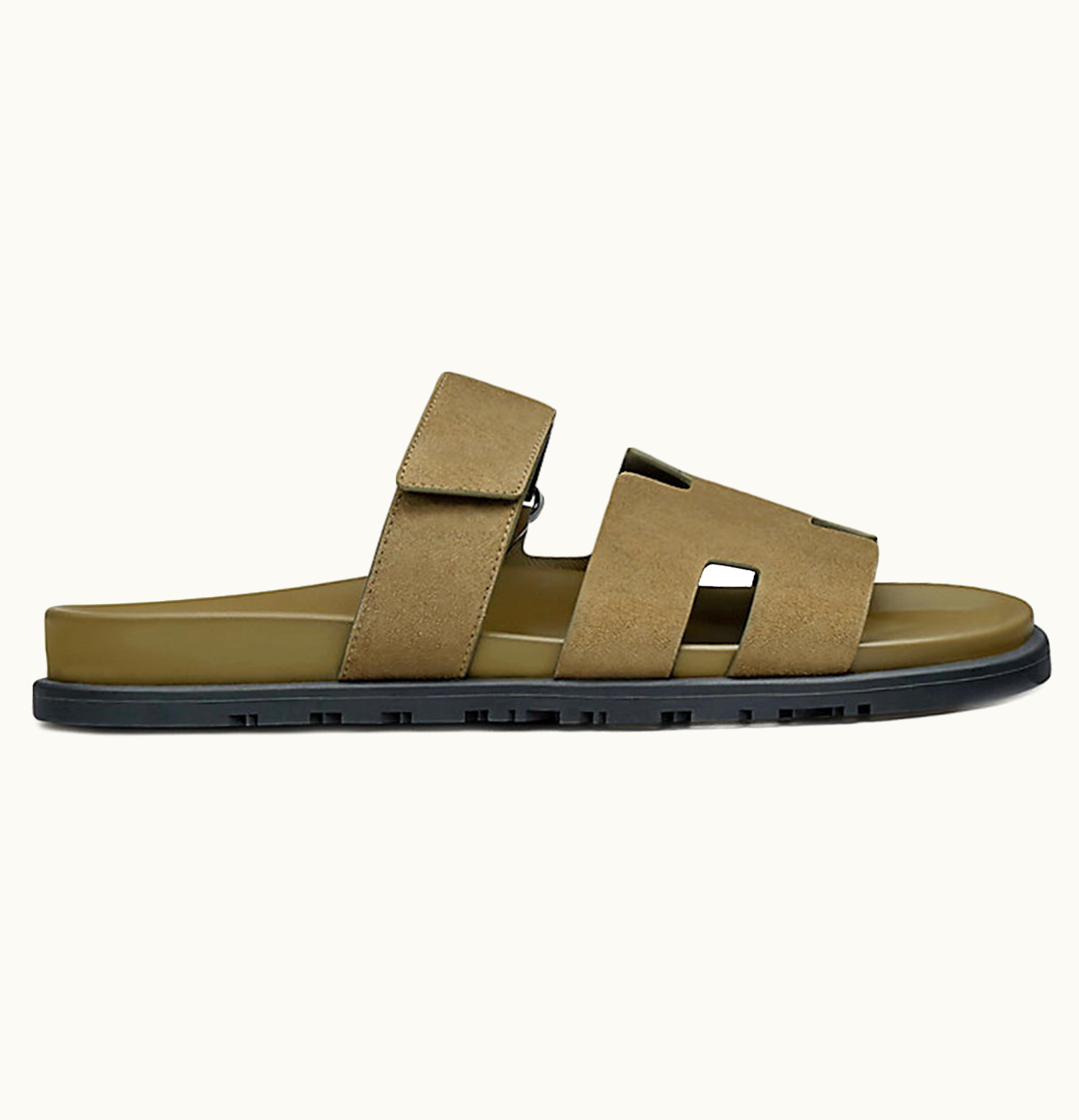 Hermès Hermes Chypre Sandal Vert Army Suede