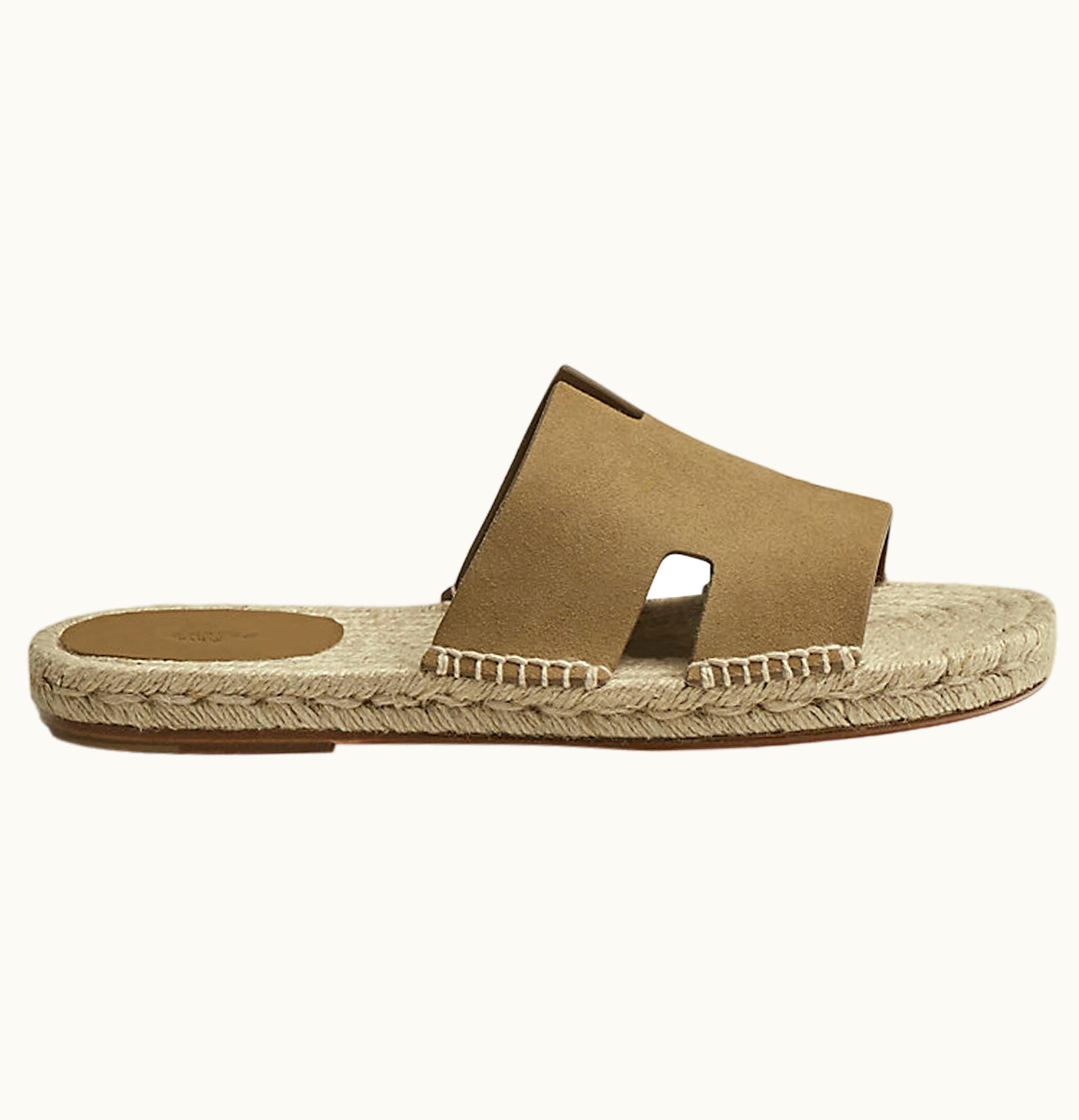 Hermès Hermes Antigua Espadrille Beige Gobi Suede