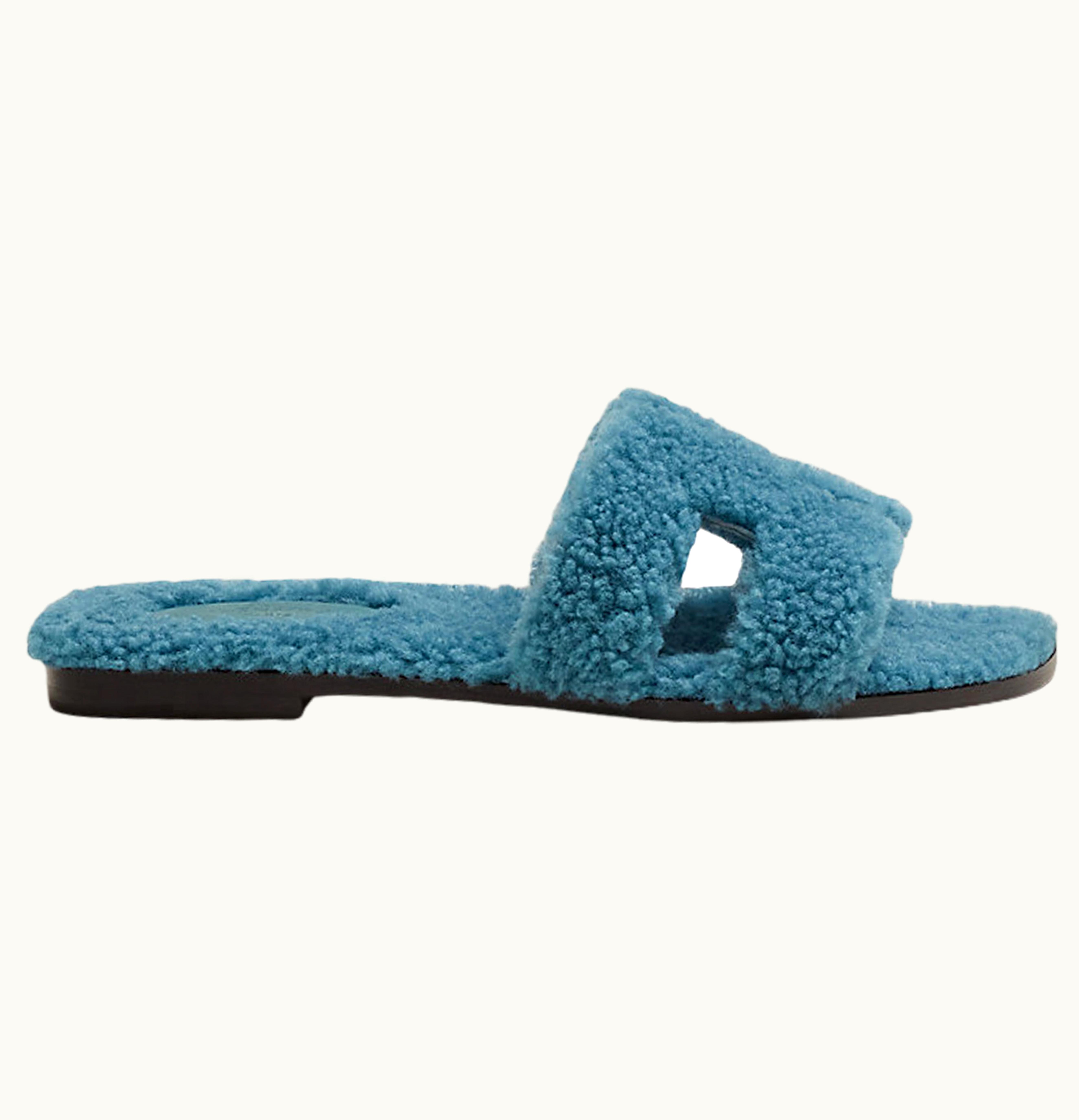 Hermès Hermes Oran Sandal Blue Woolskin
