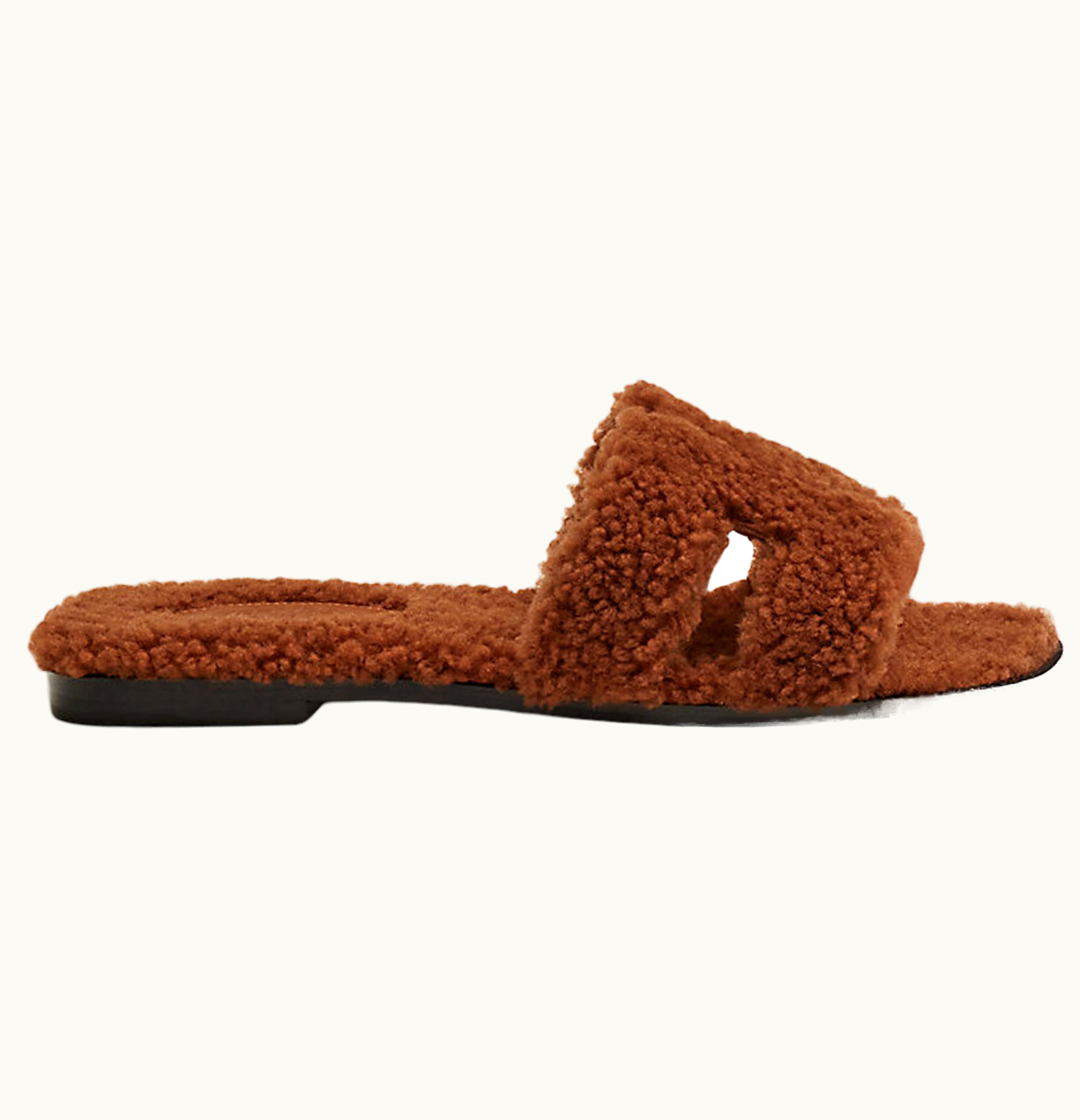 Hermès Hermes Oran Sandal Cognac Woolskin