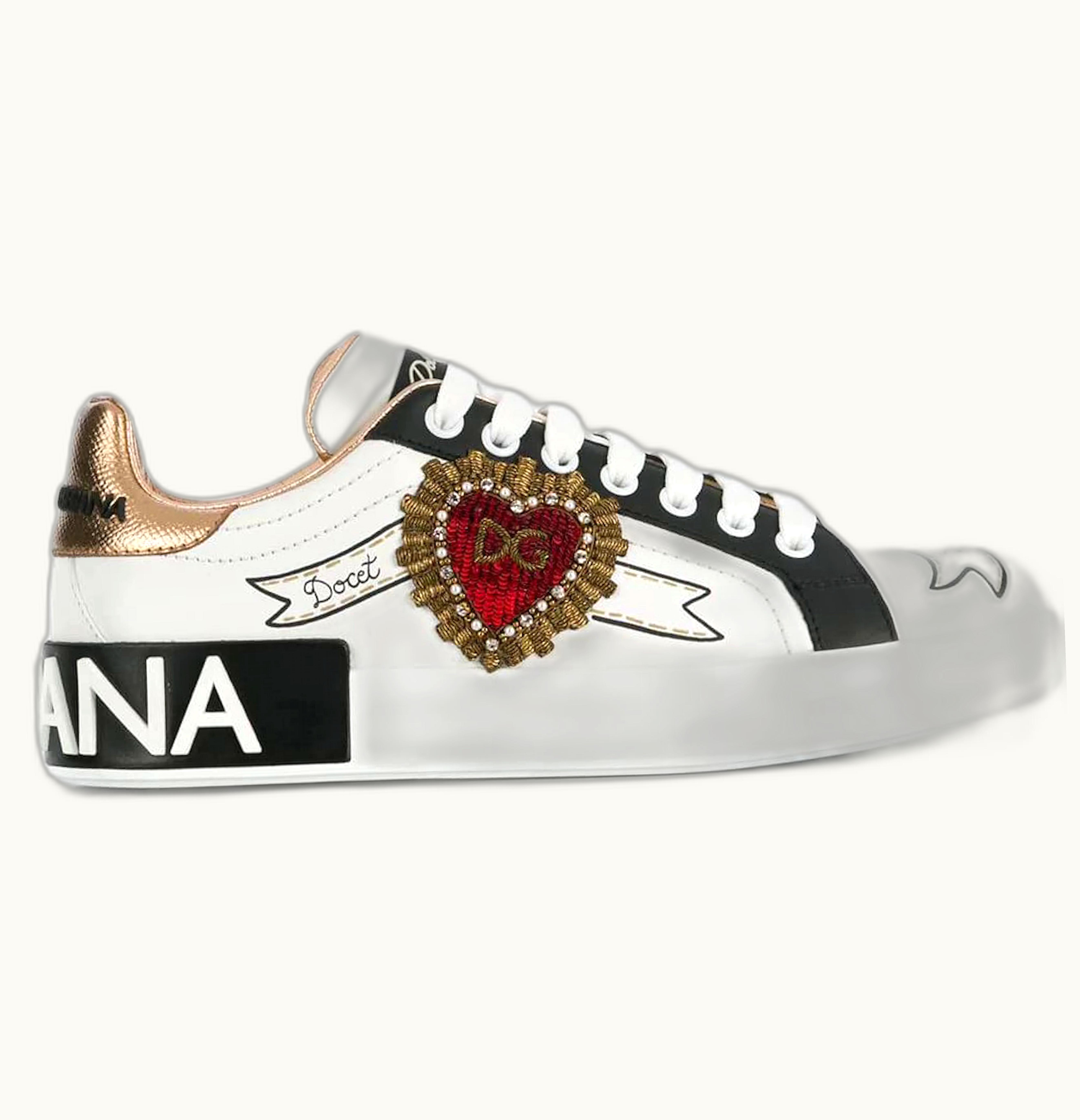 Dolce & Gabbana Dolce Gabbana Portofino Embroidered White Heart