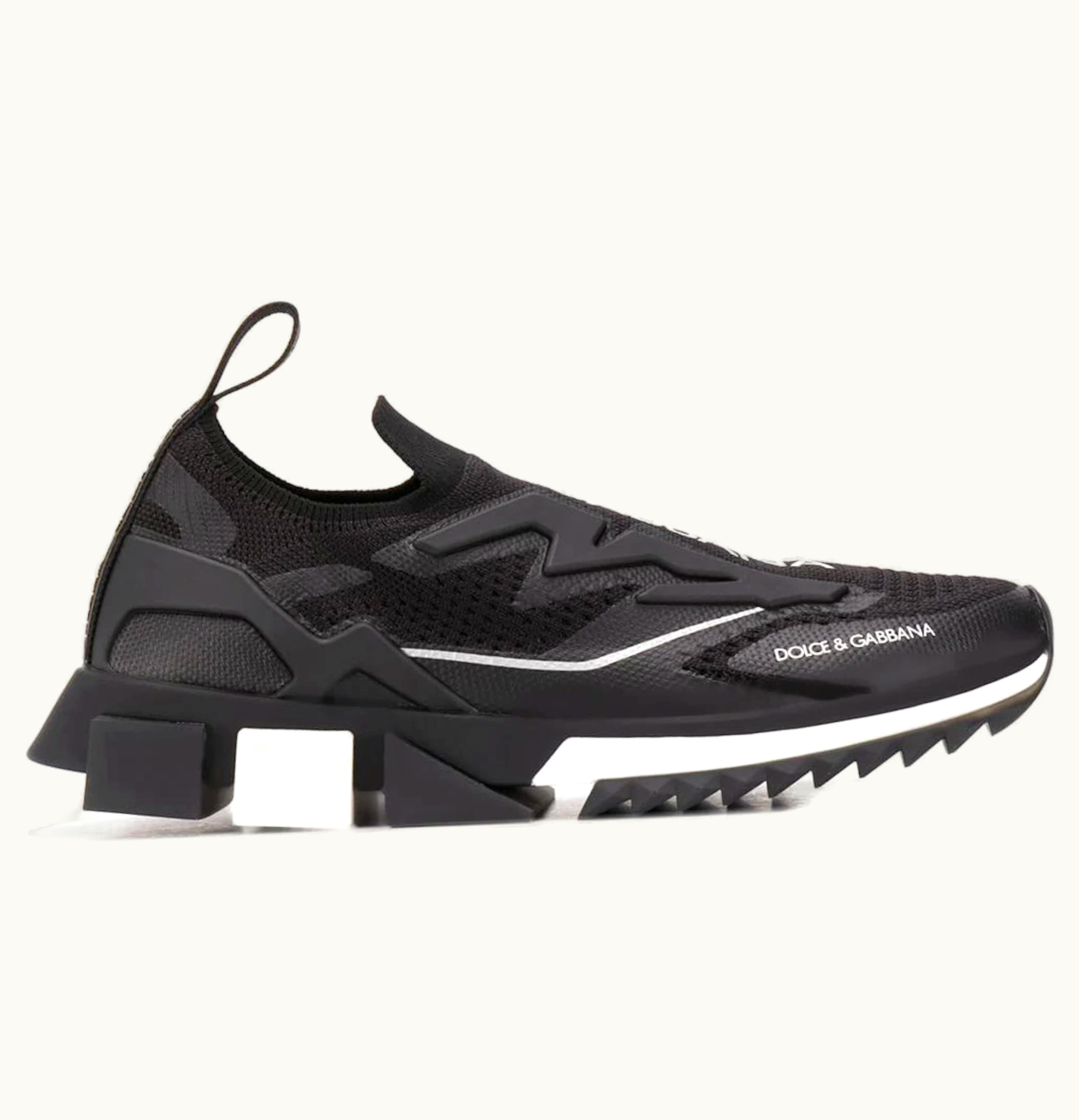 Dolce & Gabbana Dolce Gabbana Sorrento Slip On Black White Sole