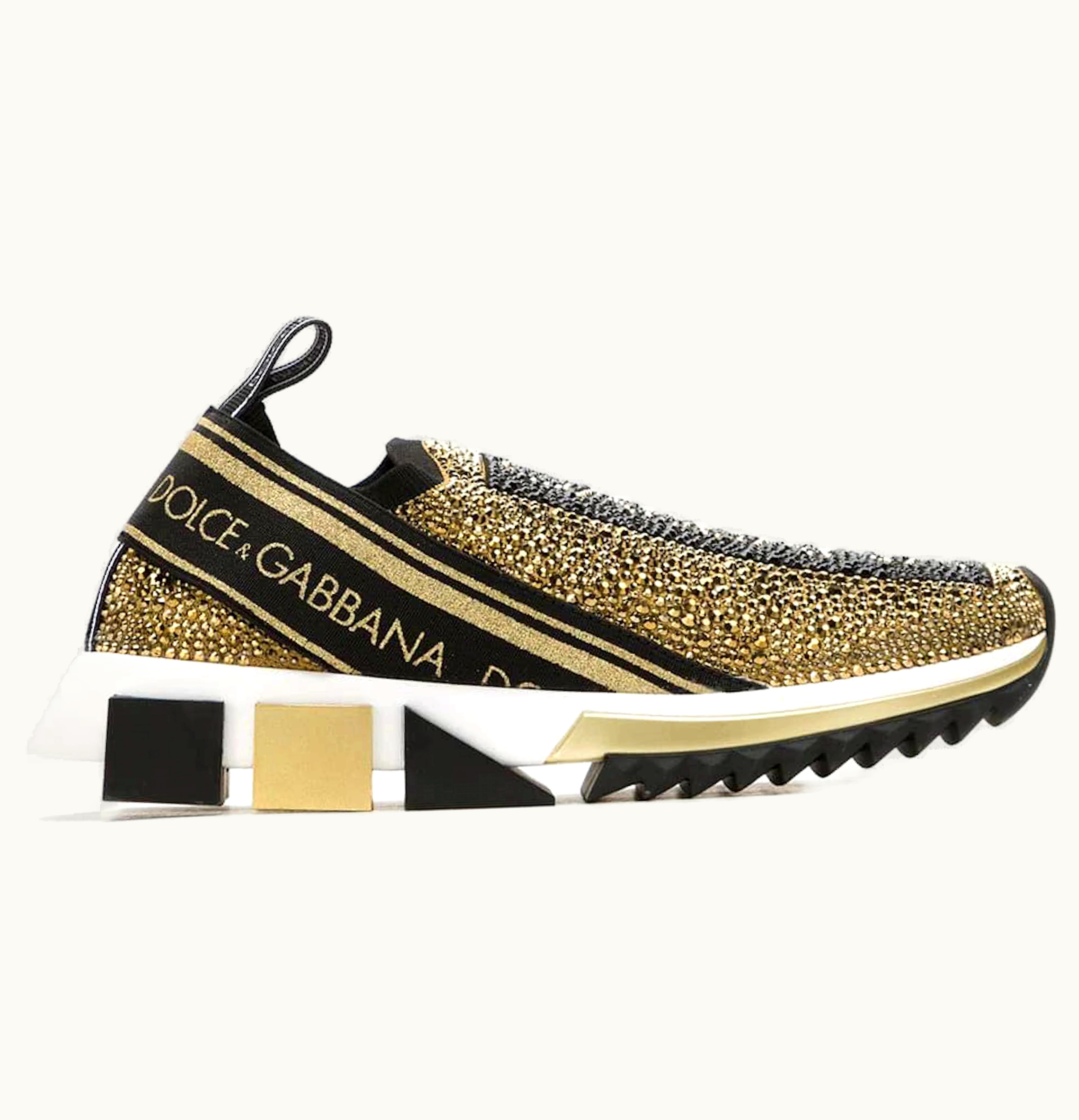 Dolce & Gabbana Dolce Gabbana Sorrento Slip On Gold Crystal
