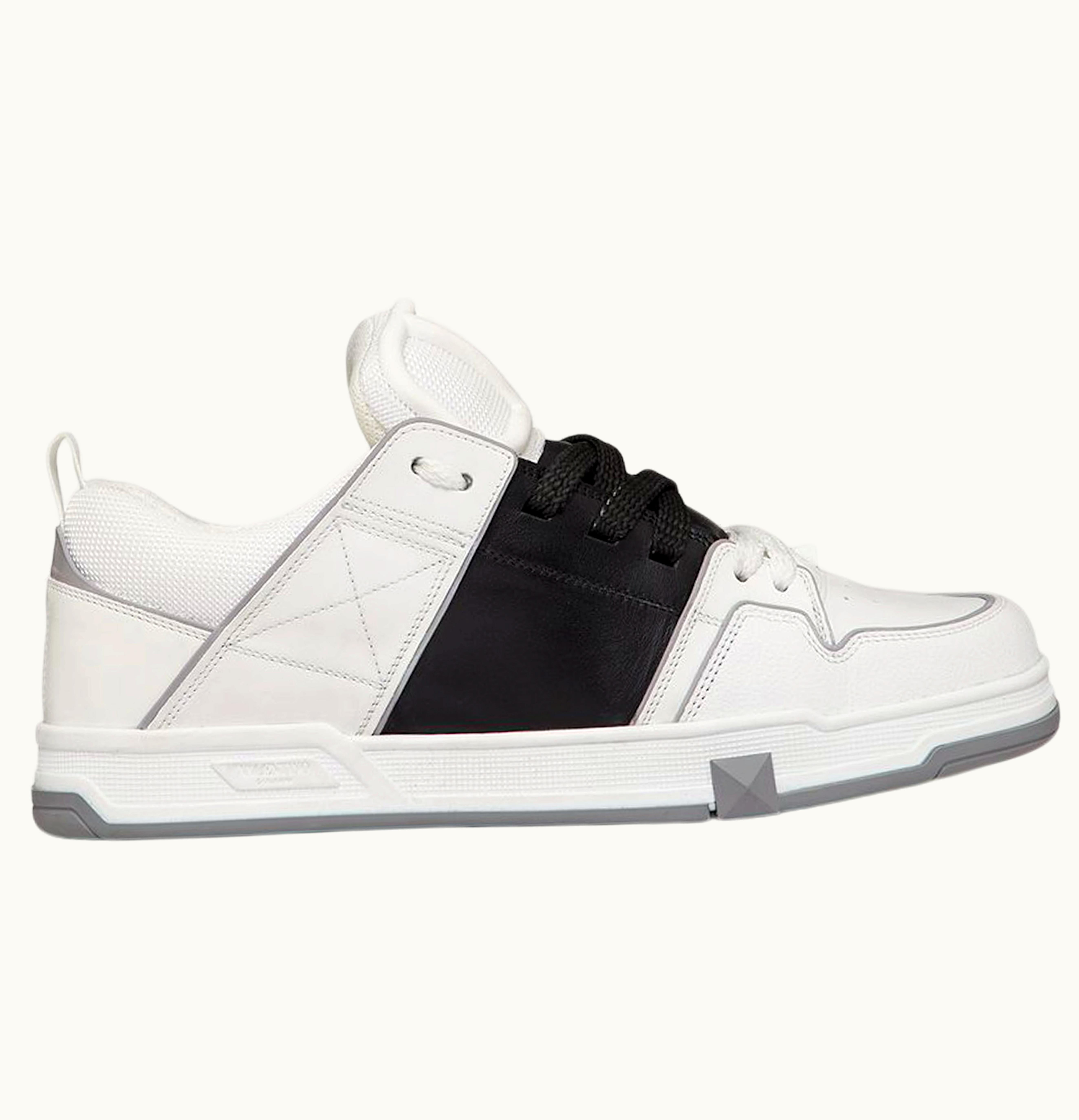 Valentino Valentino Garavani Open Skate Calfskin Fabric White Black Grey