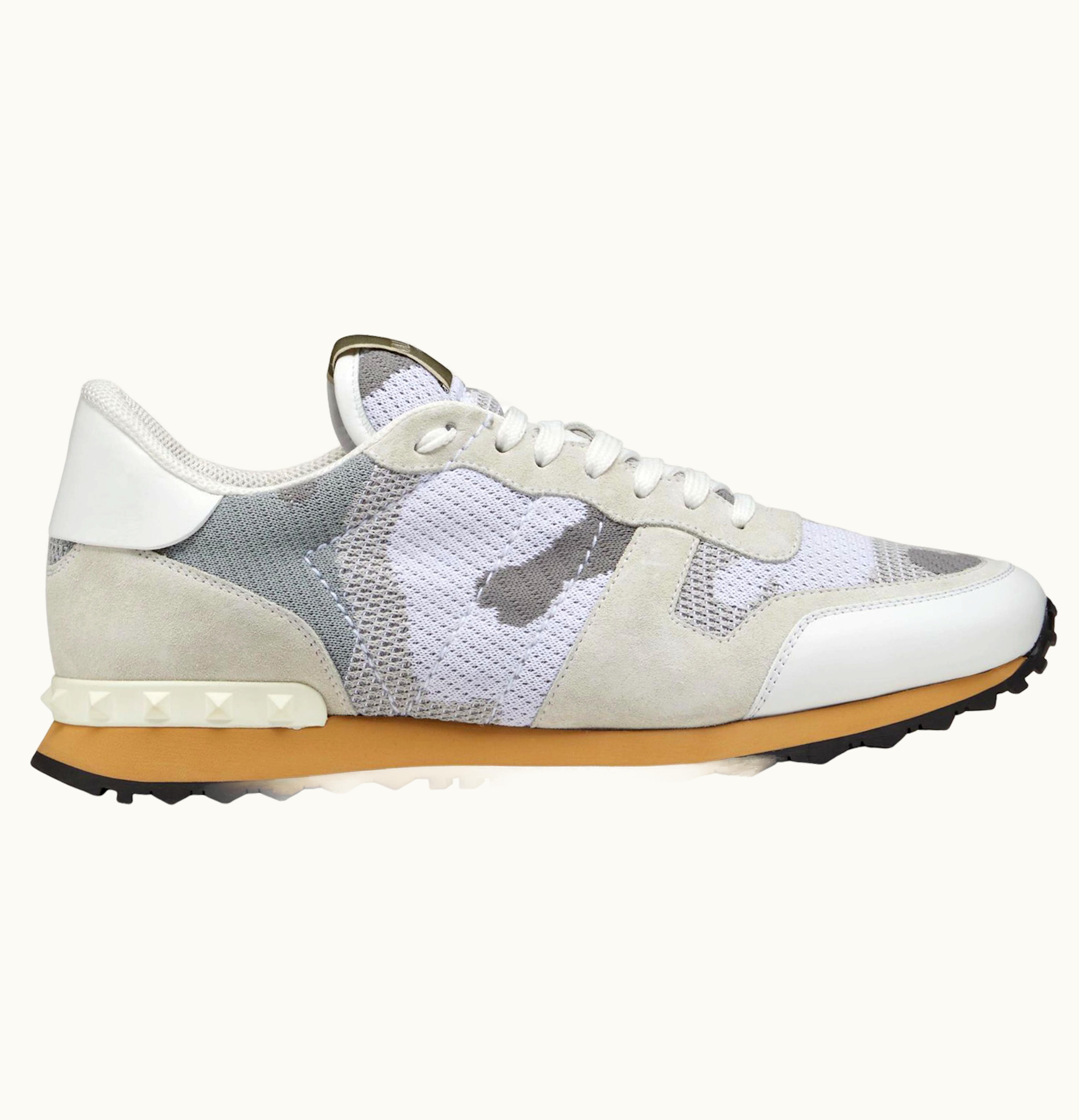 Valentino Valentino Garavani Rockrunner Mesh Fabric Camouflage White Beige
