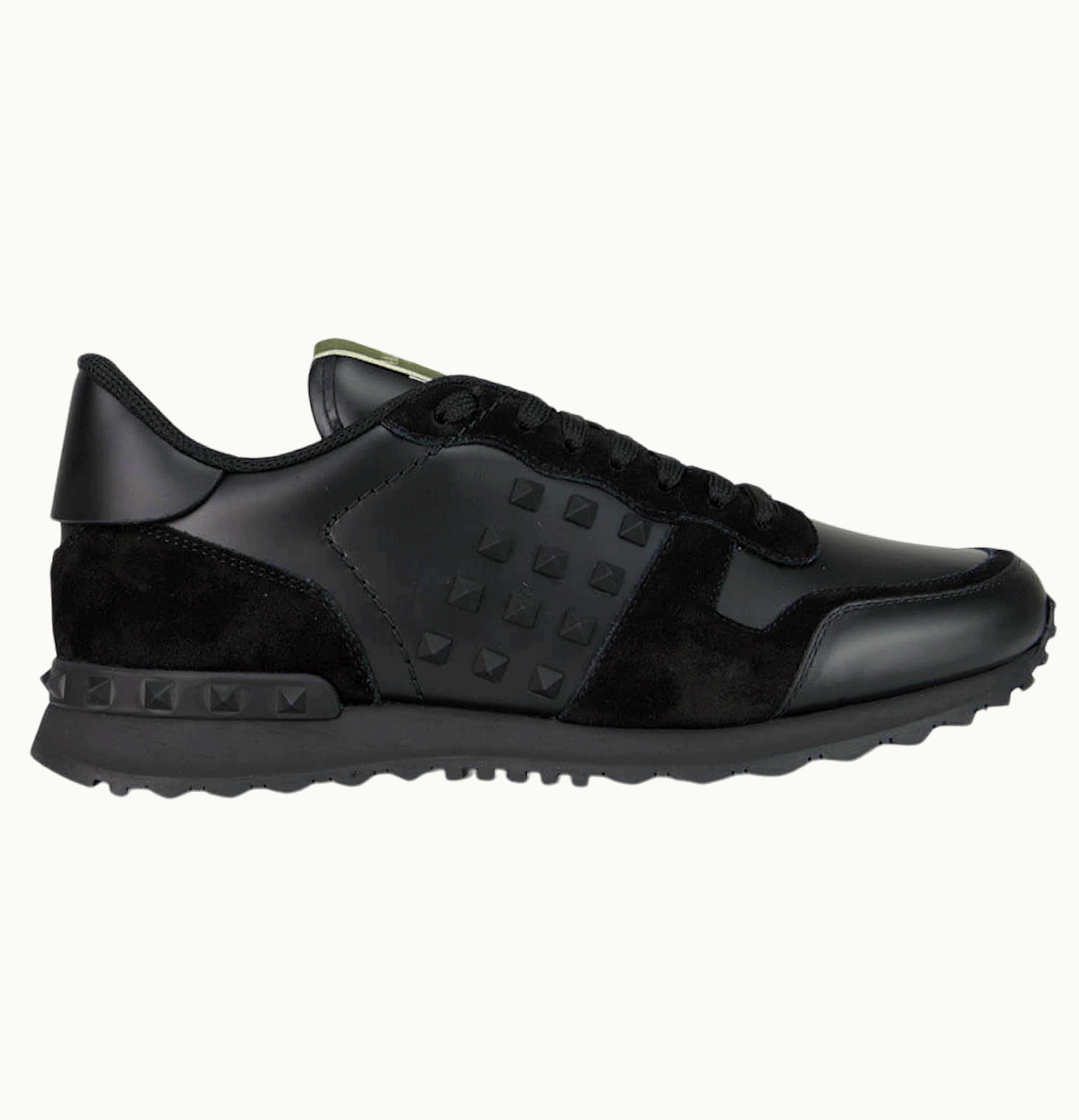 Valentino Valentino Garavani Rockstud Rockrunner Leather Black Black