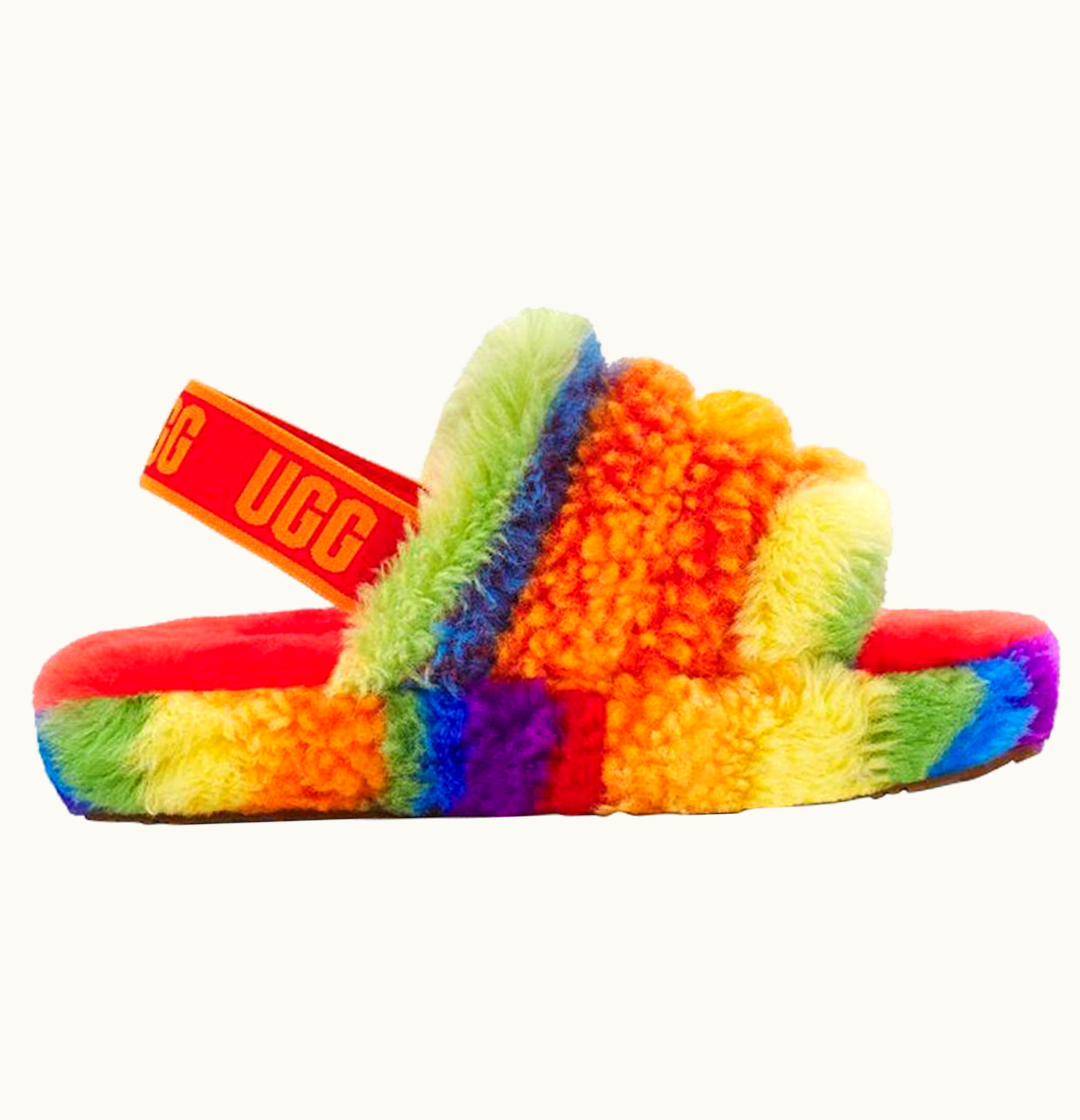 UGG UGG Fluff Yeah Slide Rainbow Stripes Kids