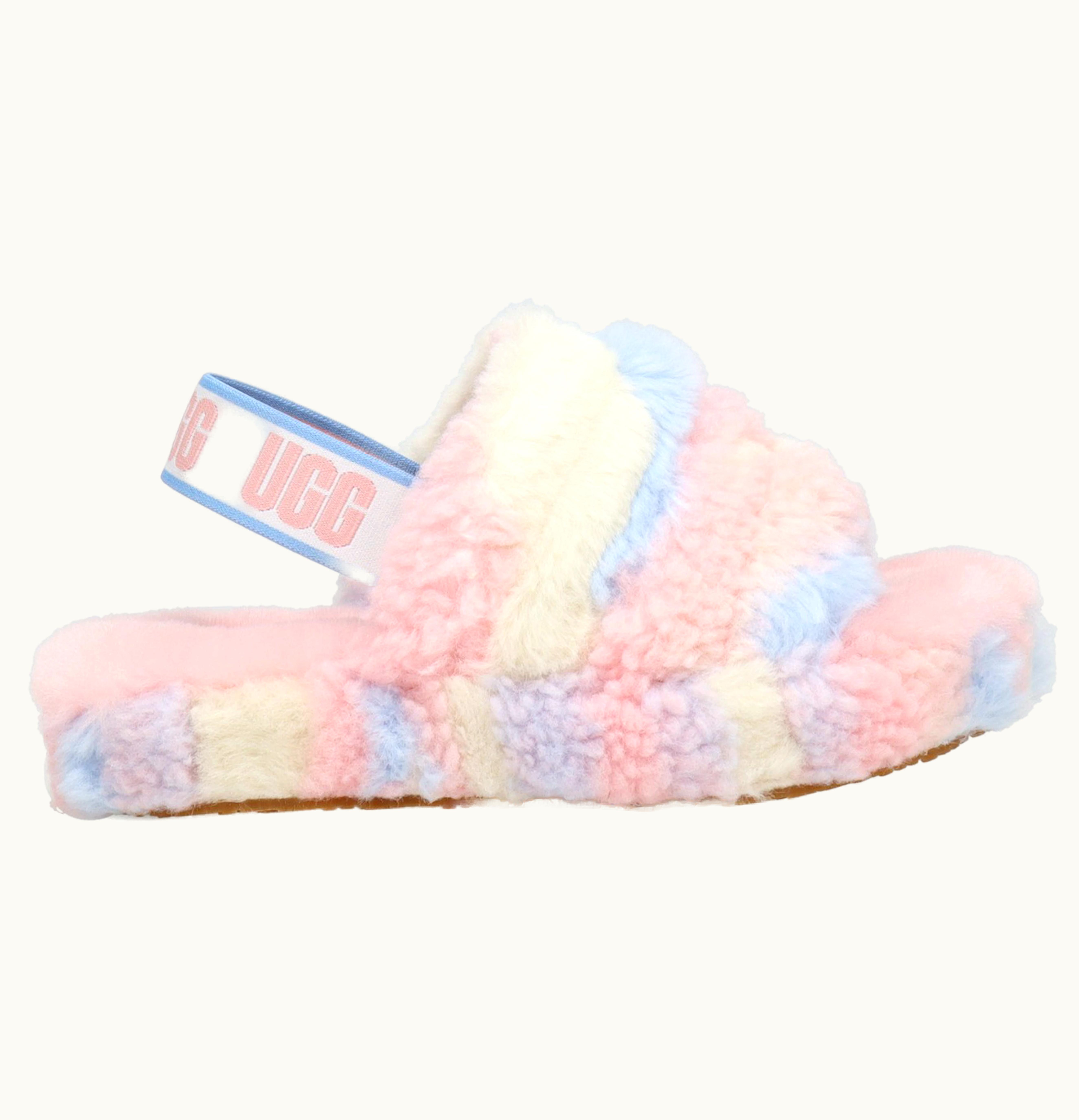 UGG UGG Fluff Yeah Slide Cali Pride Stripes Kids