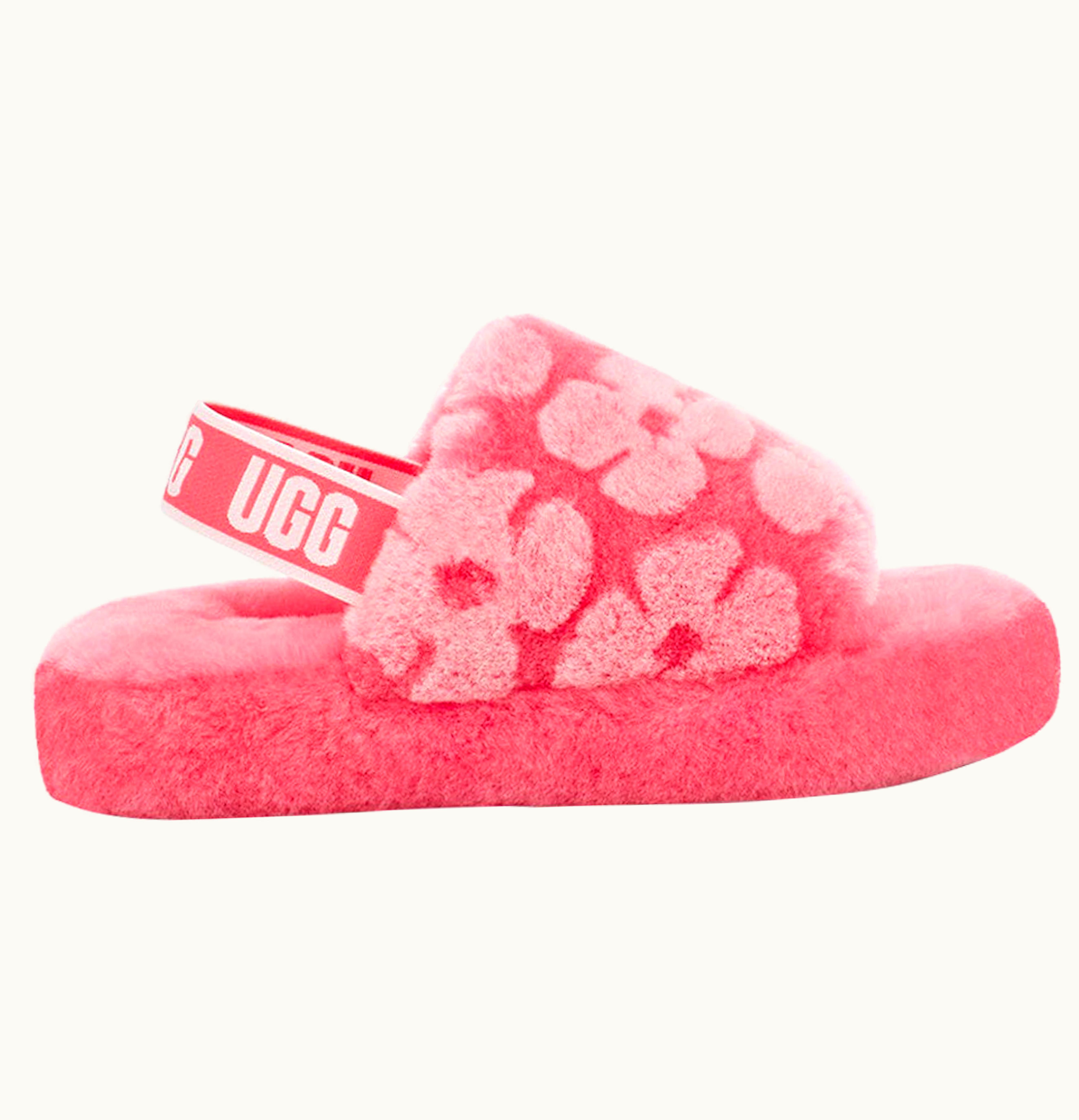 UGG UGG Fluff Yeah Slide Poppy Strawberry Sorbet Kids