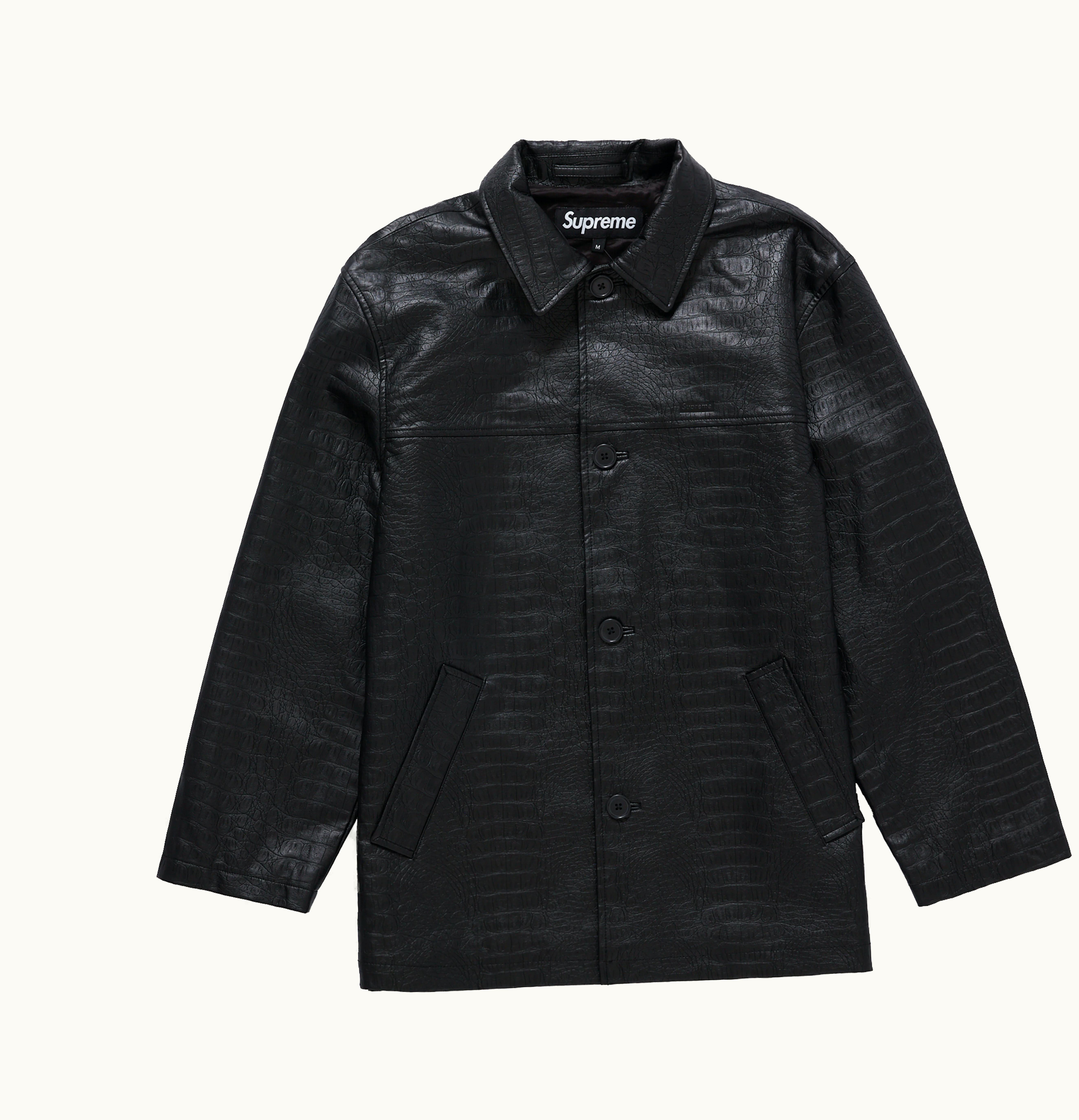 Supreme Supreme Faux Croc Car Coat Black