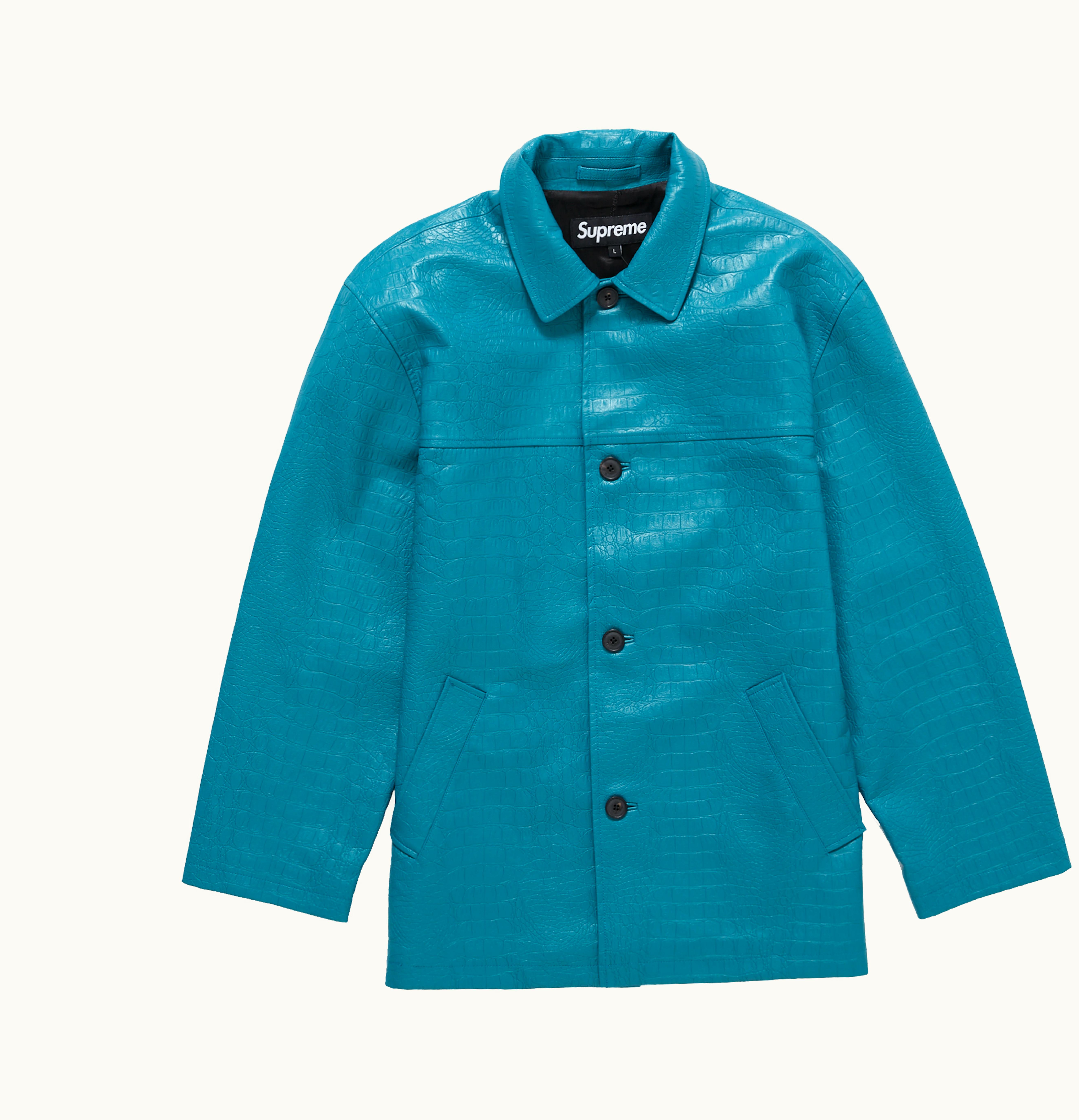 Supreme Supreme Faux Croc Car Coat Teal