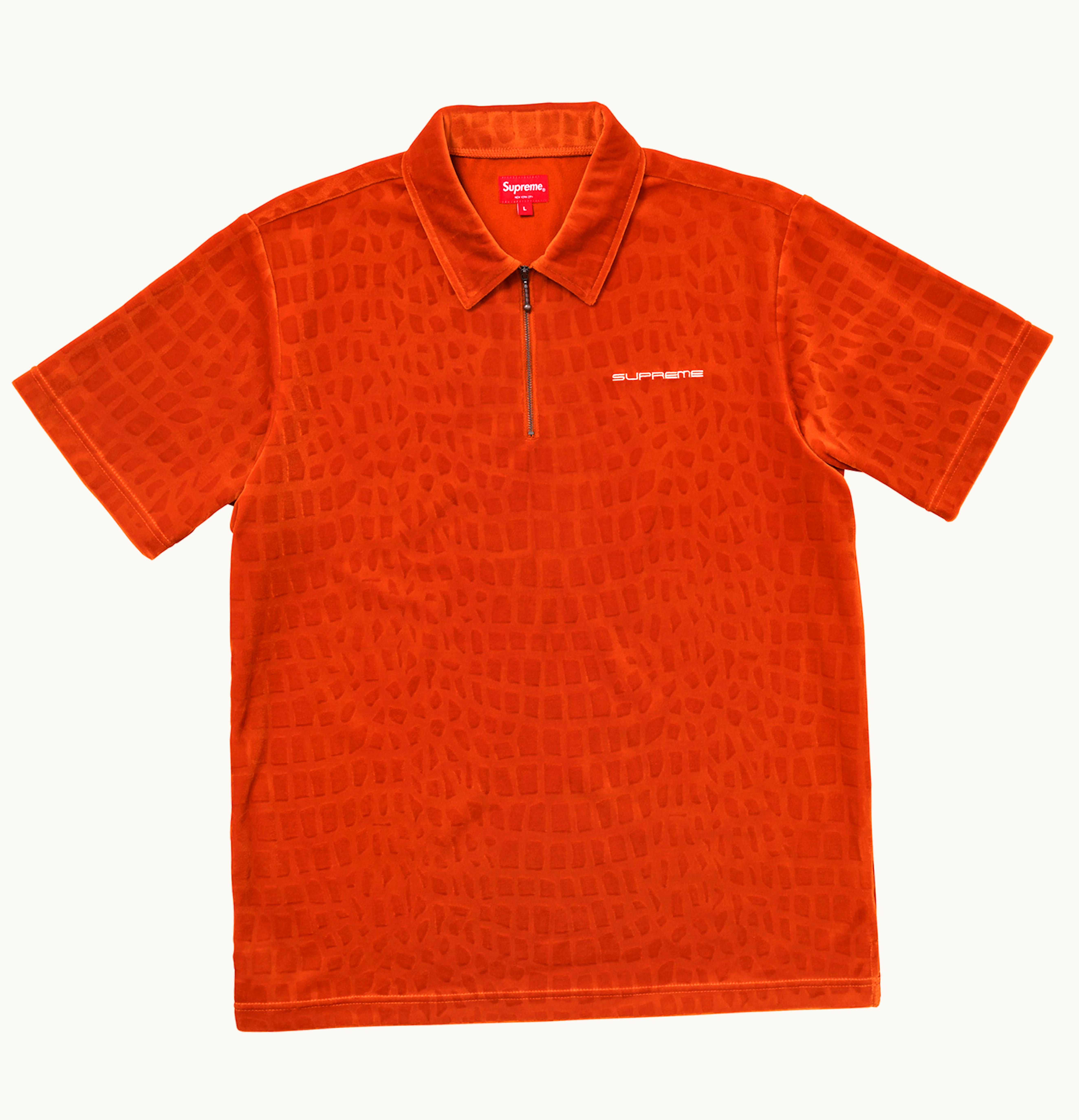 Supreme Supreme Croc Velour Zip Polo Orange