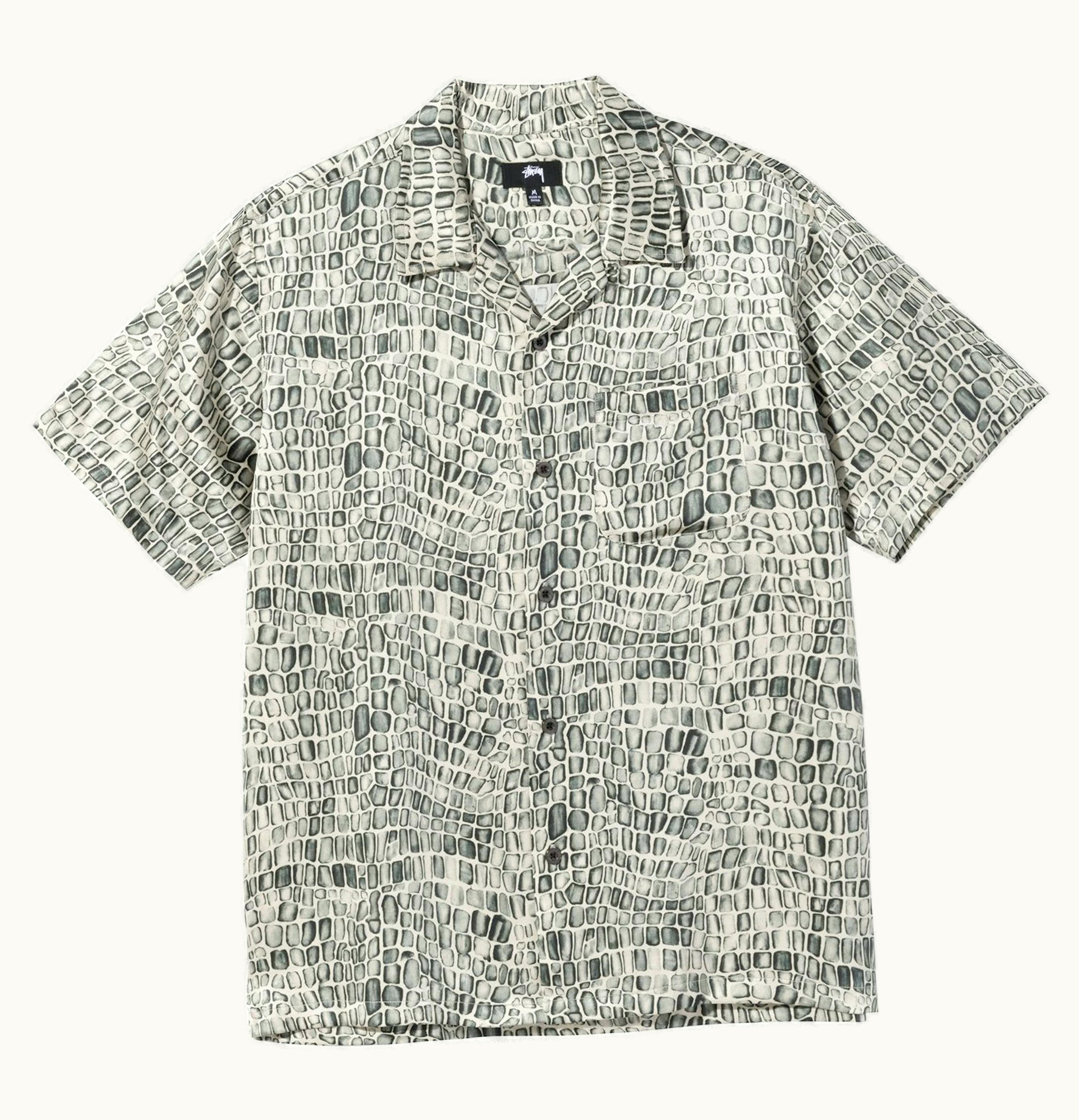 Stussy Stussy Croc Pattern Silk Shirt Tan