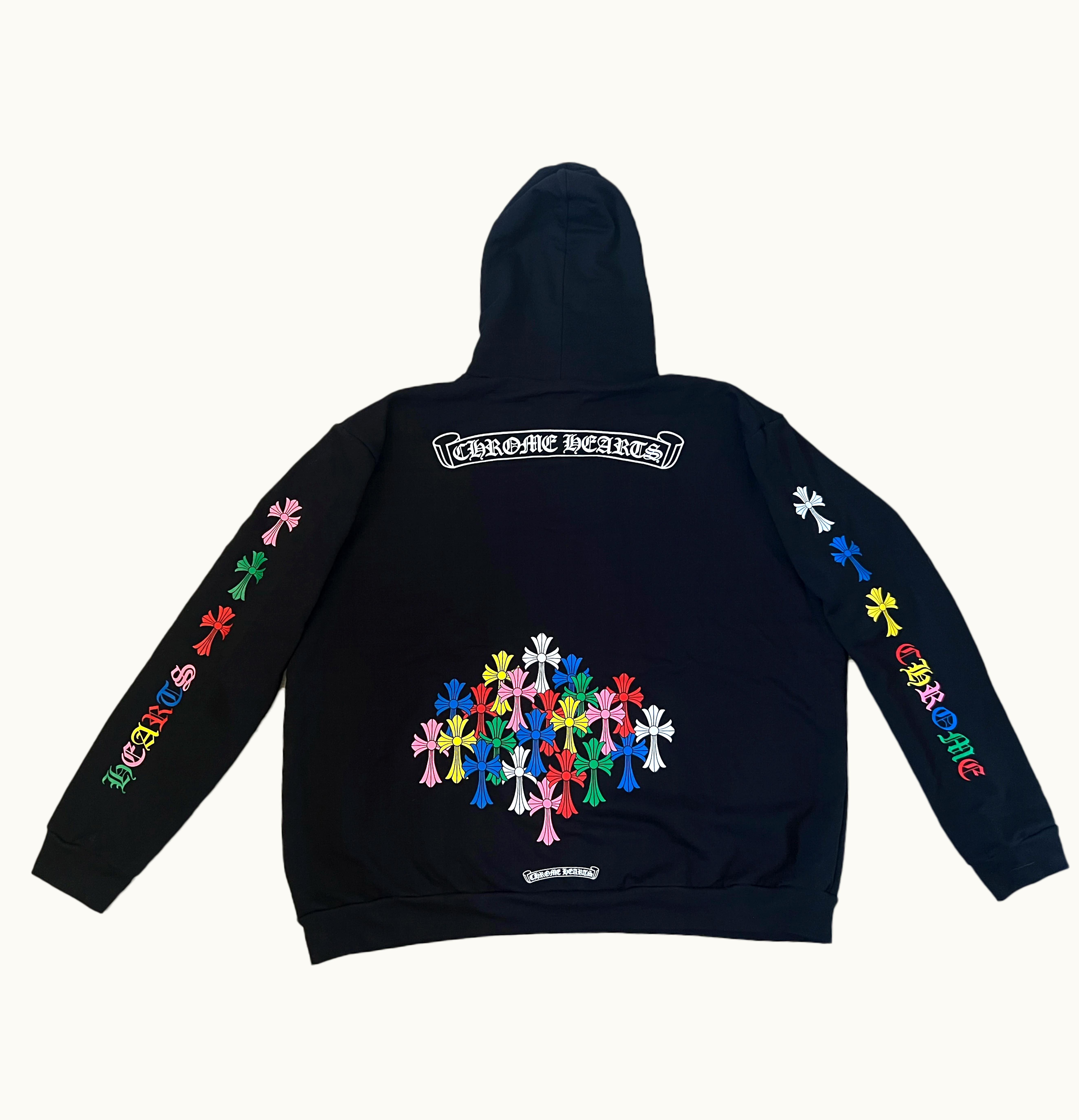 Chrome Hearts Chrome Hearts Multi Color Cross Hoodie Black
