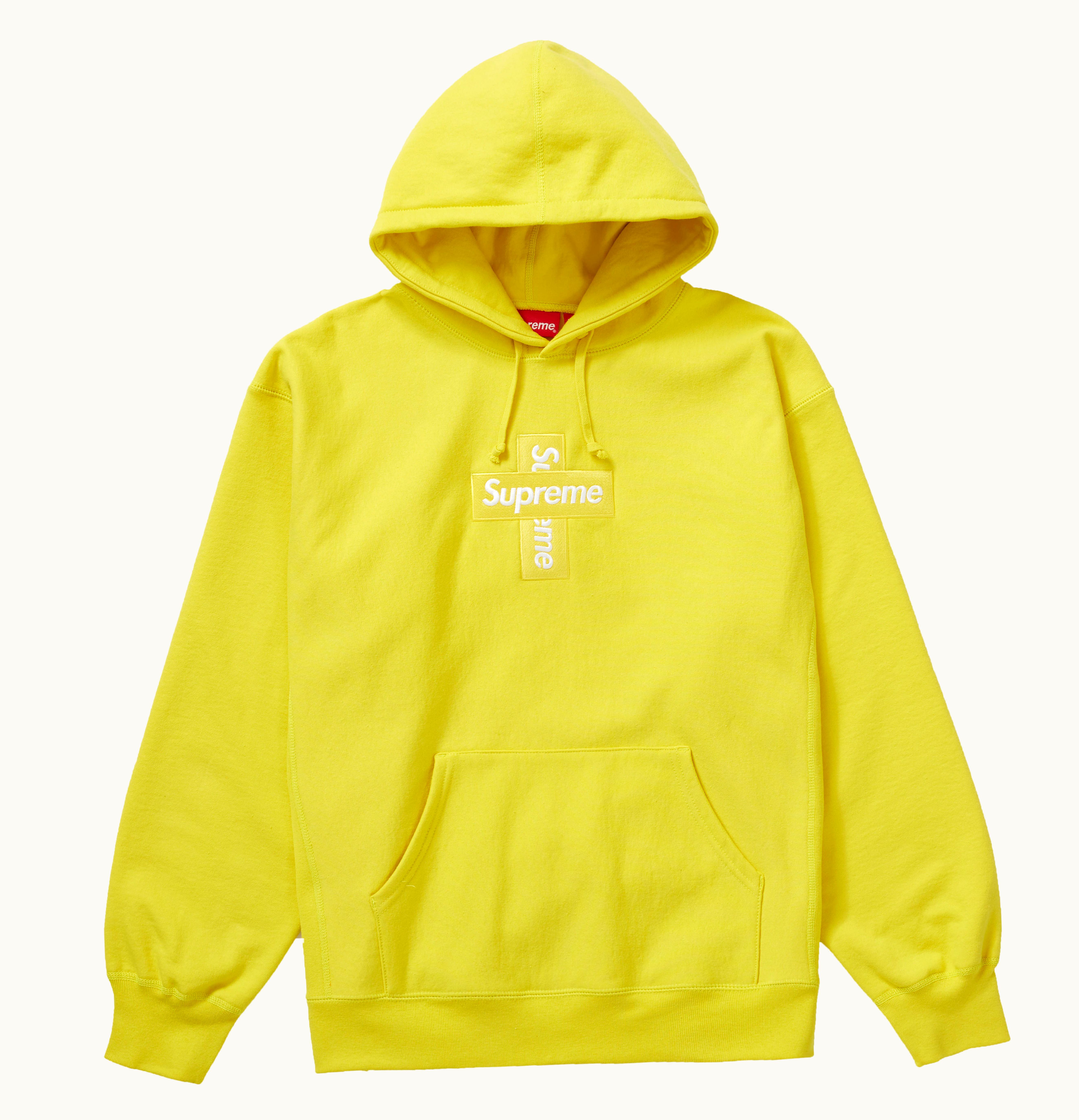 Supreme Supreme Cross Box Logo Hooded Sweatshirt Lemon