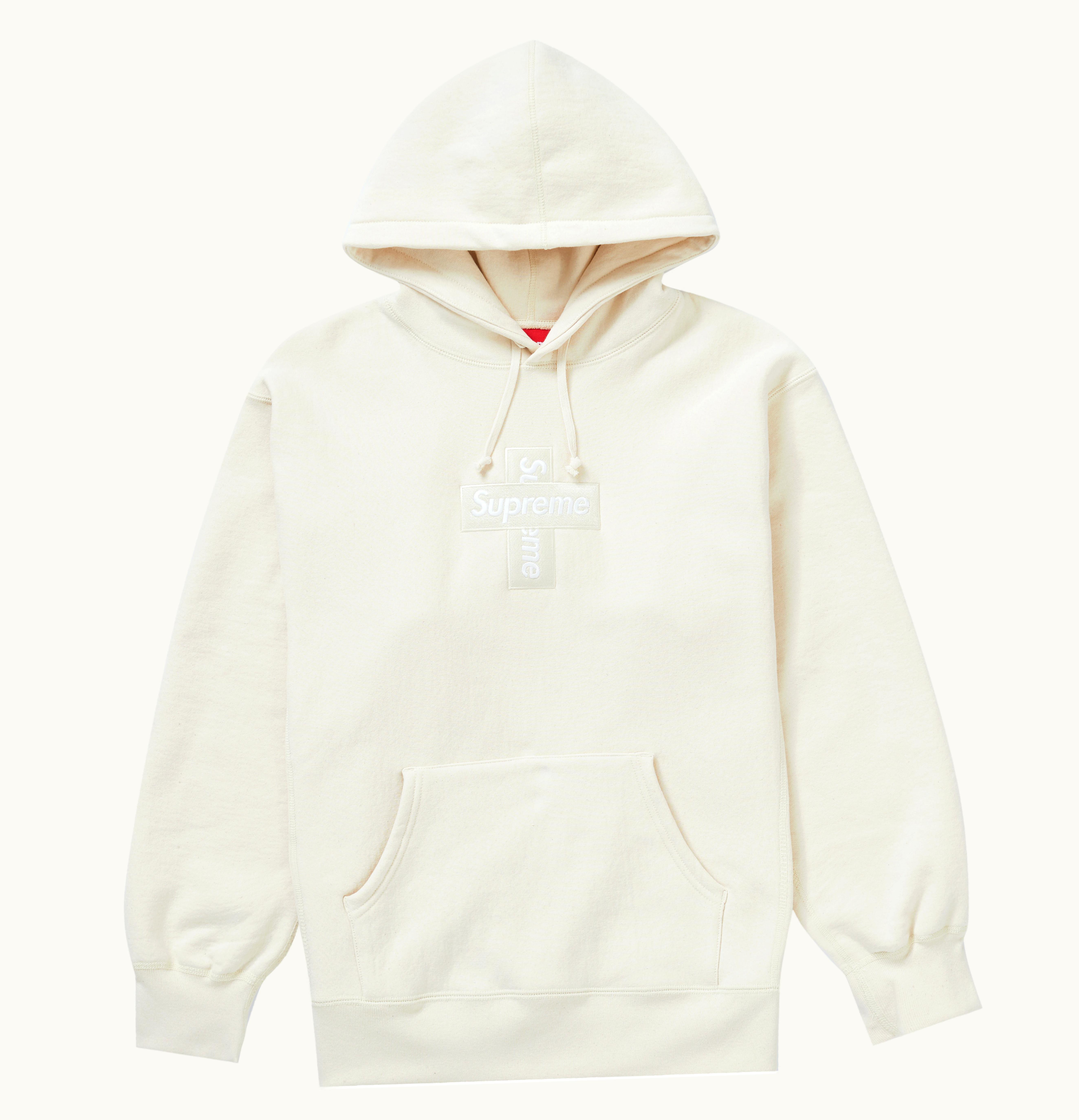 Supreme Supreme Cross Box Logo Hooded Sweatshirt Natural