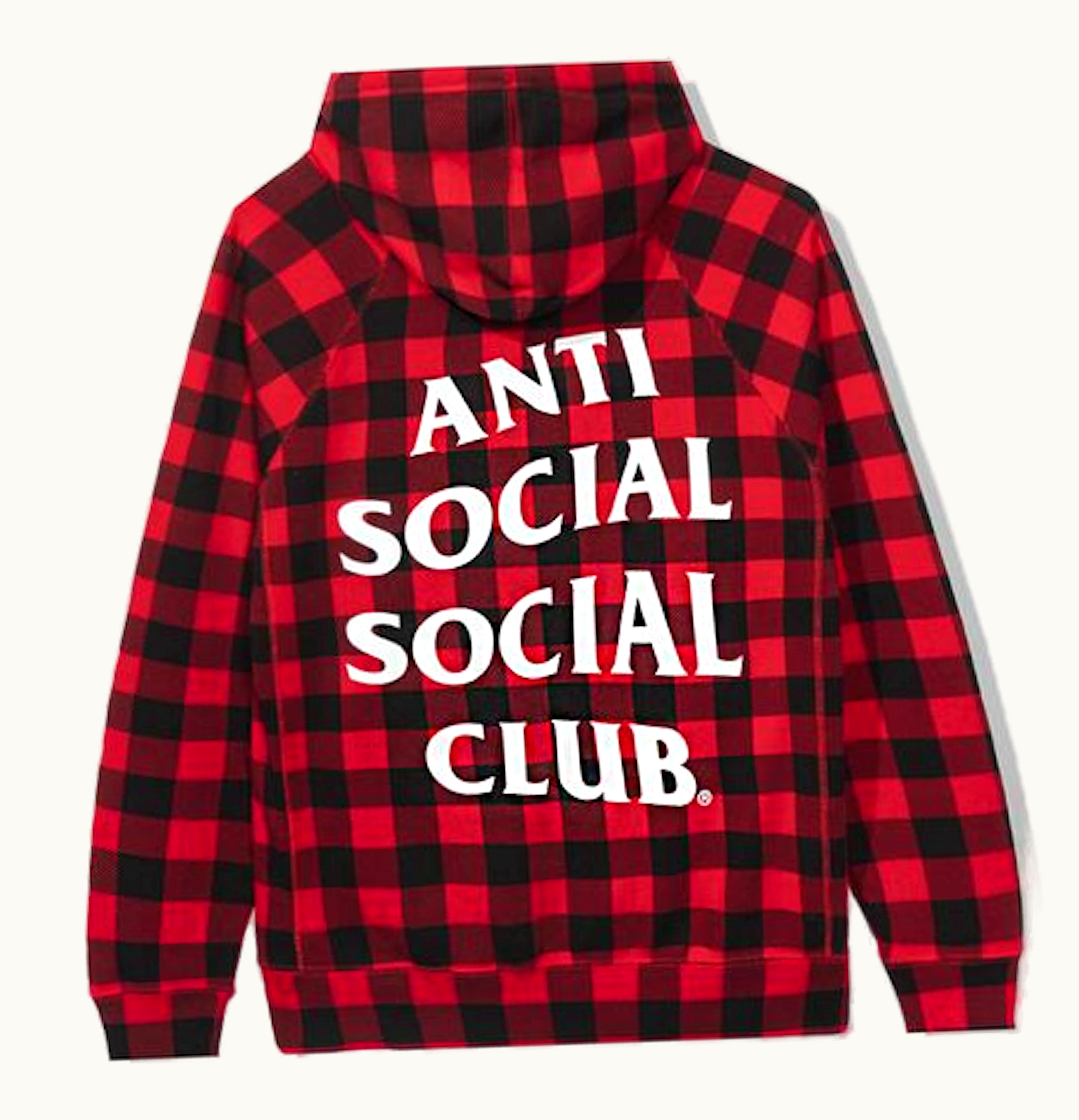 Anti Social Social Club Anti Social Social Club Crossed Out Hoodie Checkered Red