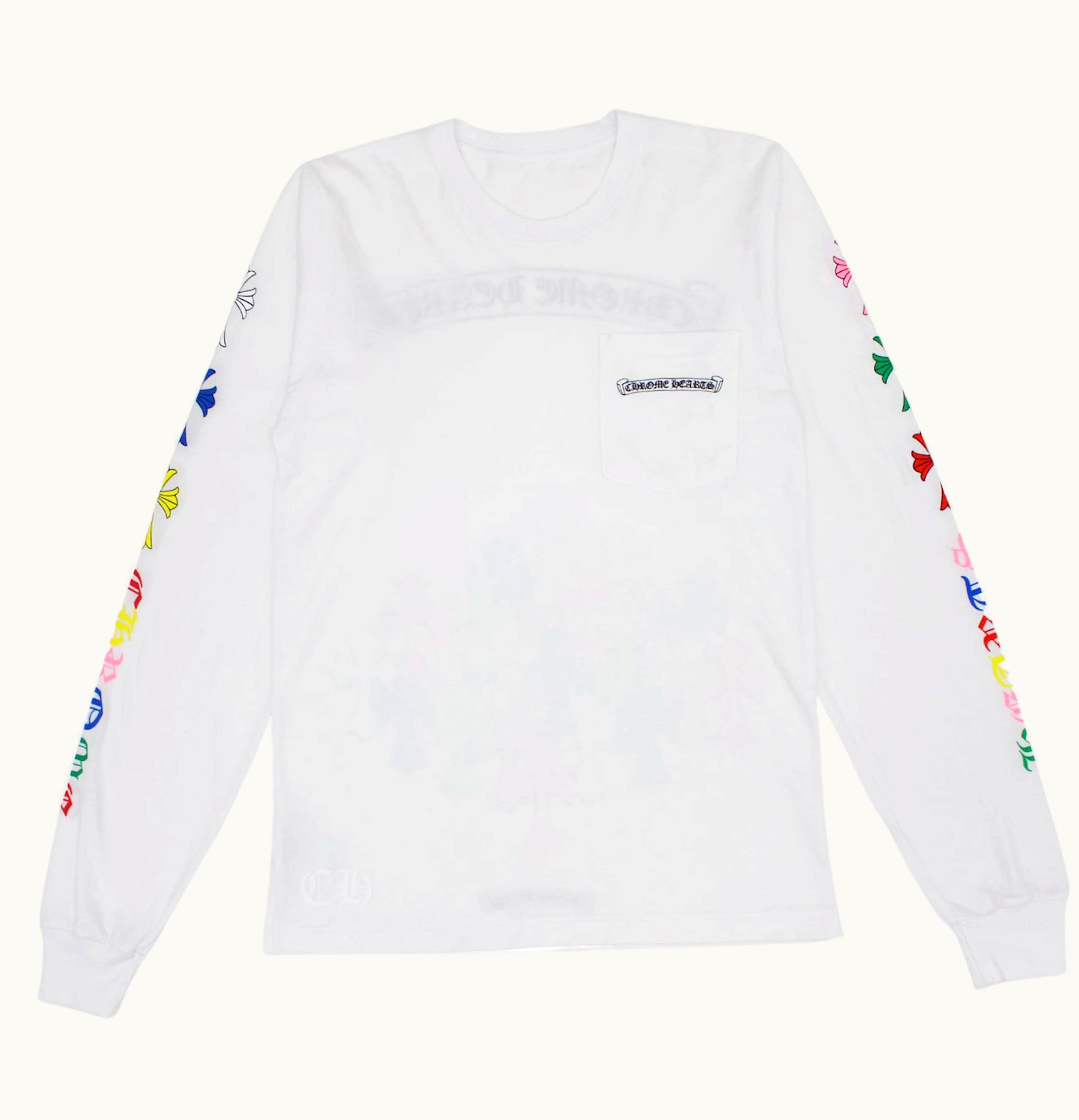 Chrome Hearts Chrome Hearts Multi Color Cross L S T shirt White