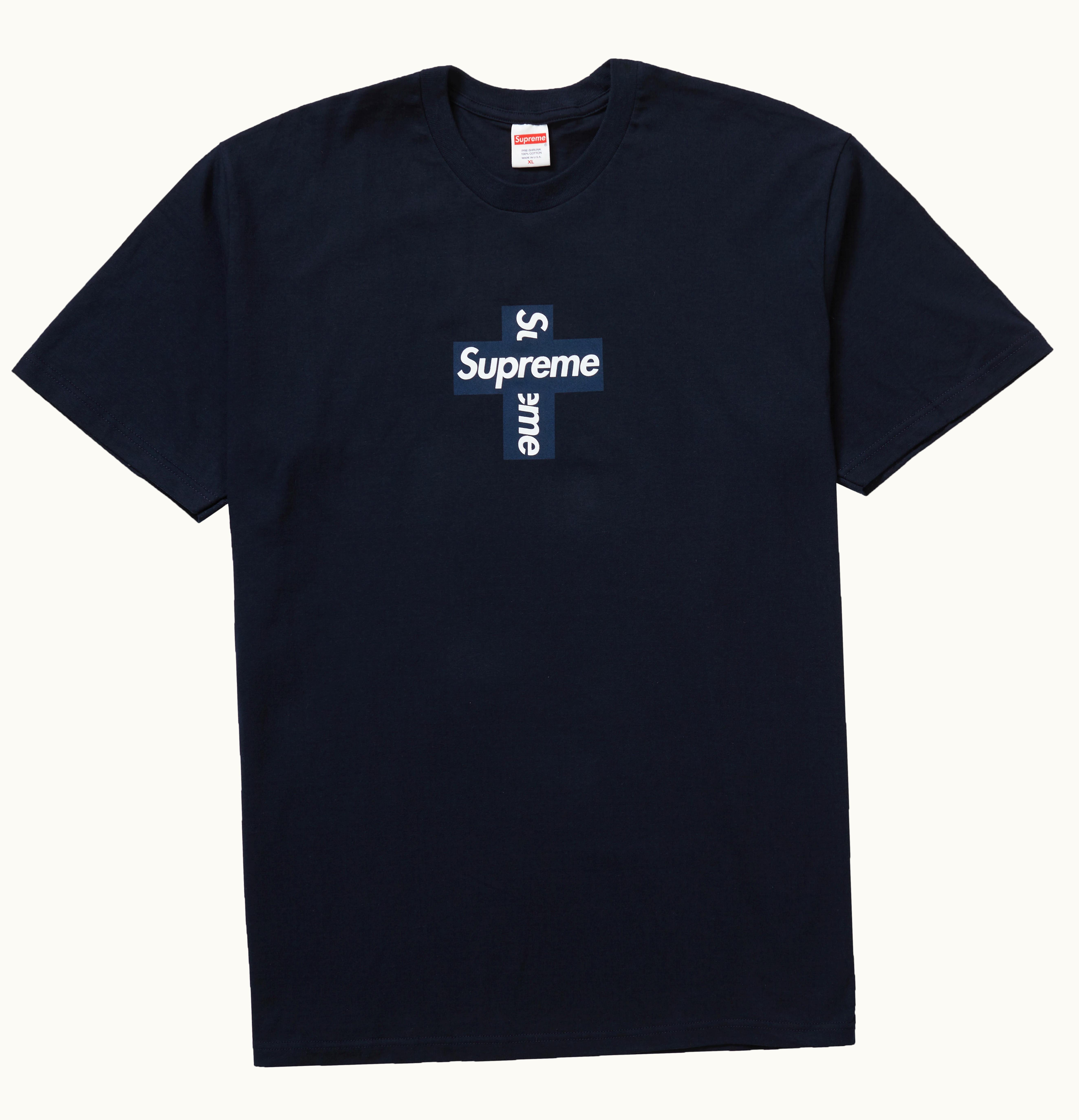Supreme Supreme Cross Box Logo Tee Navy