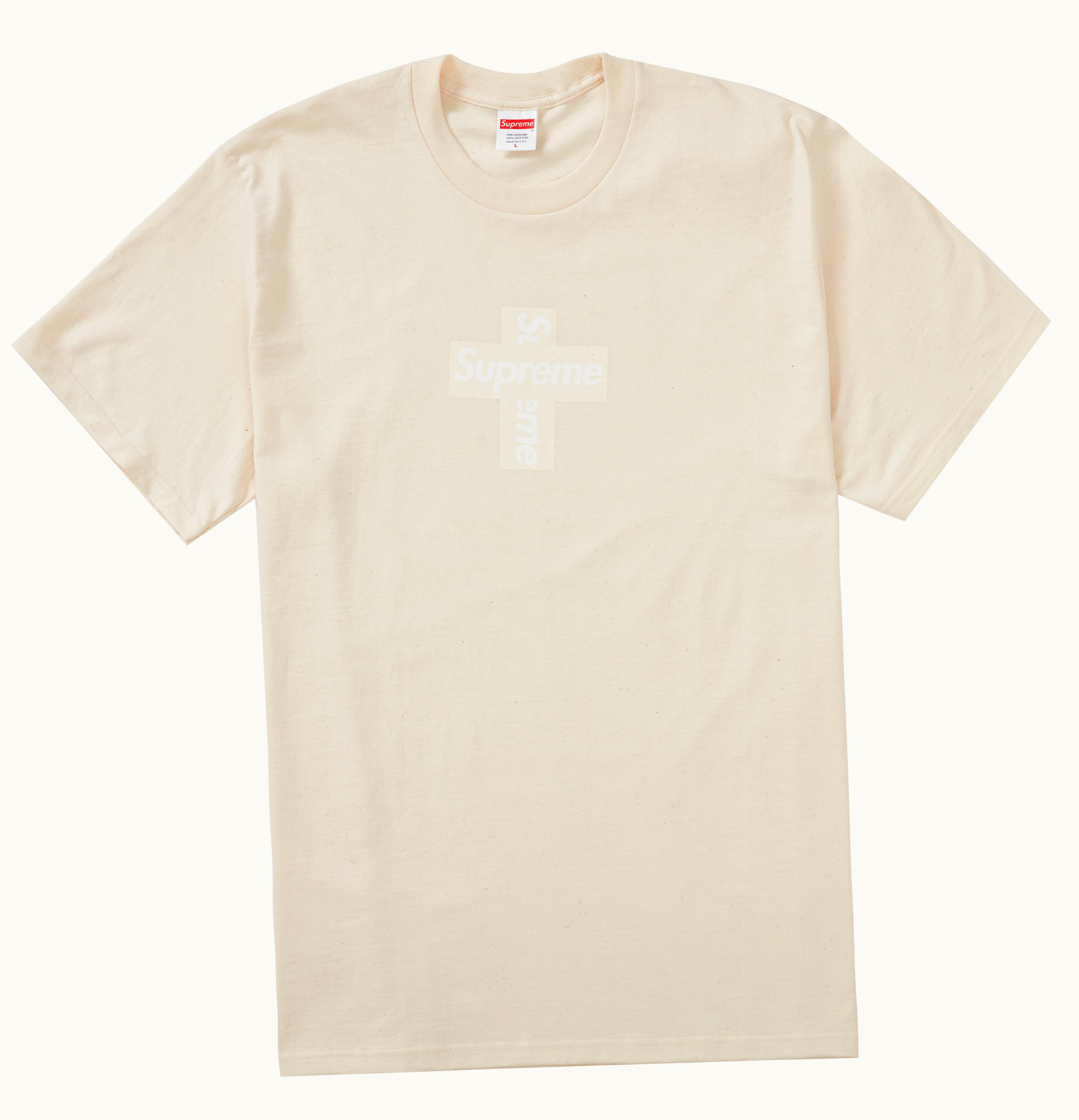 Supreme Supreme Cross Box Logo Tee Natural