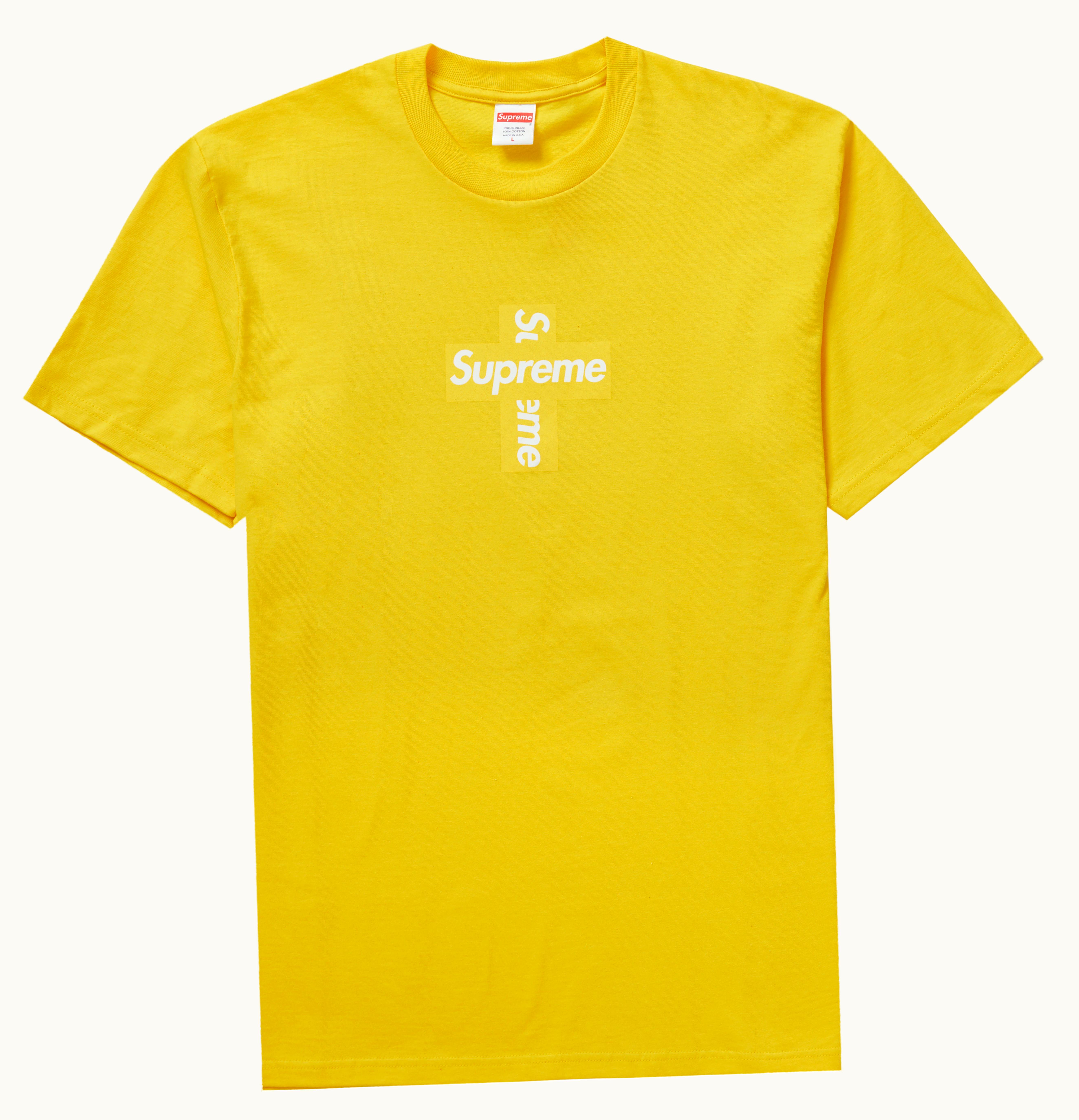 Supreme Supreme Cross Box Logo Tee Yellow
