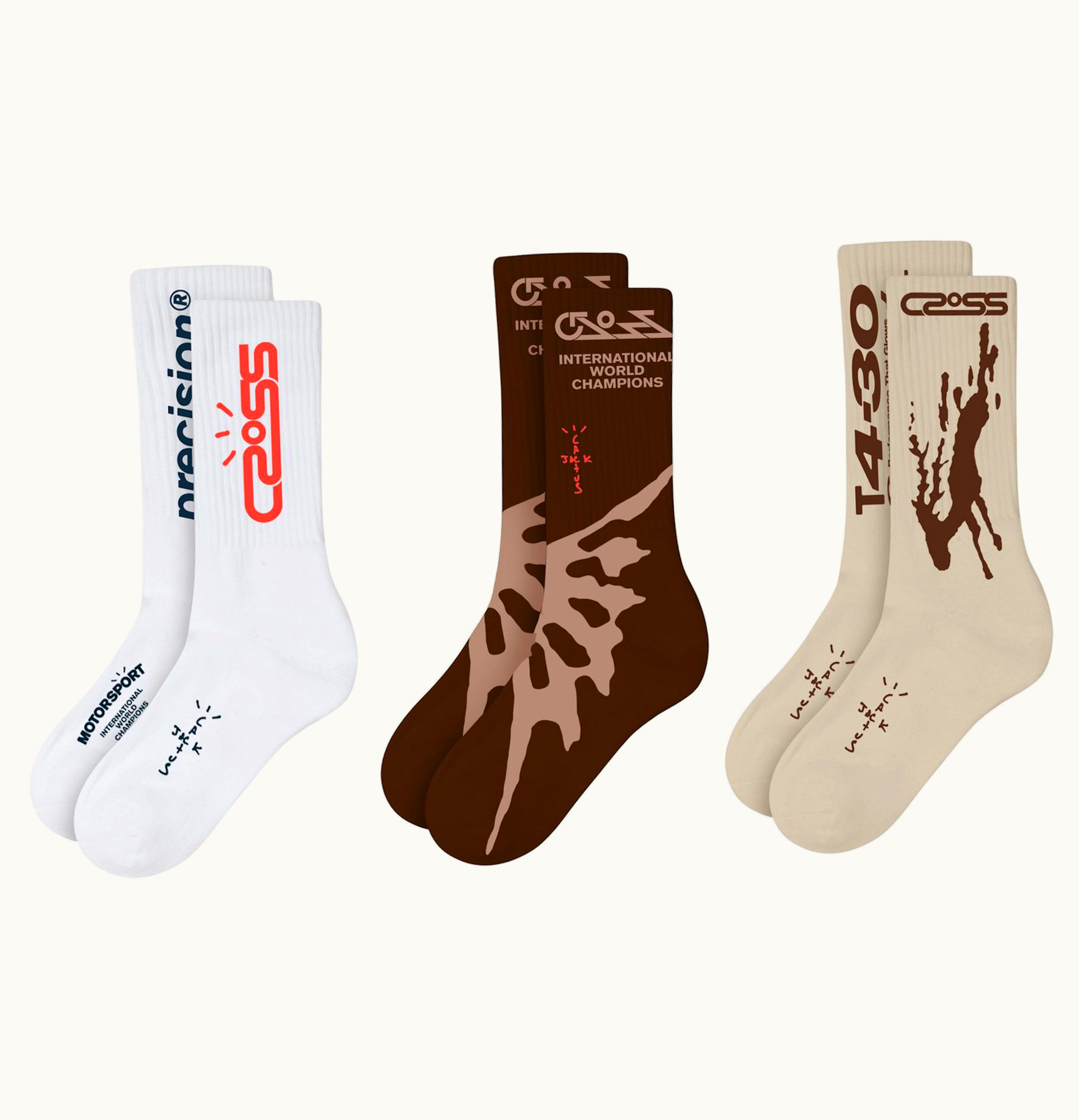 Travis Scott Travis Scott Cactus Jack Crossover Socks 3 Pack Multi