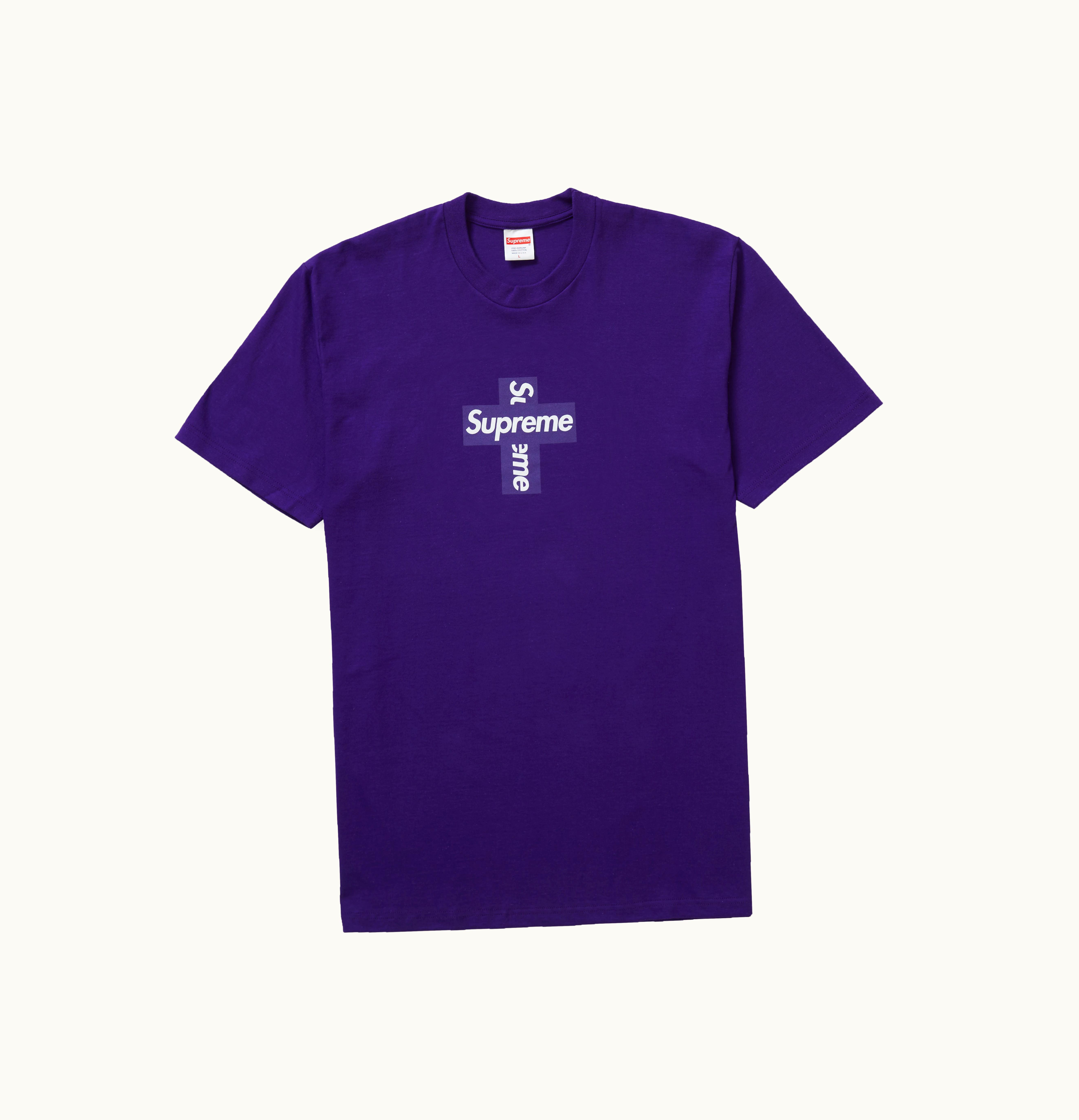 Supreme Supreme Cross Box Logo Tee Purple