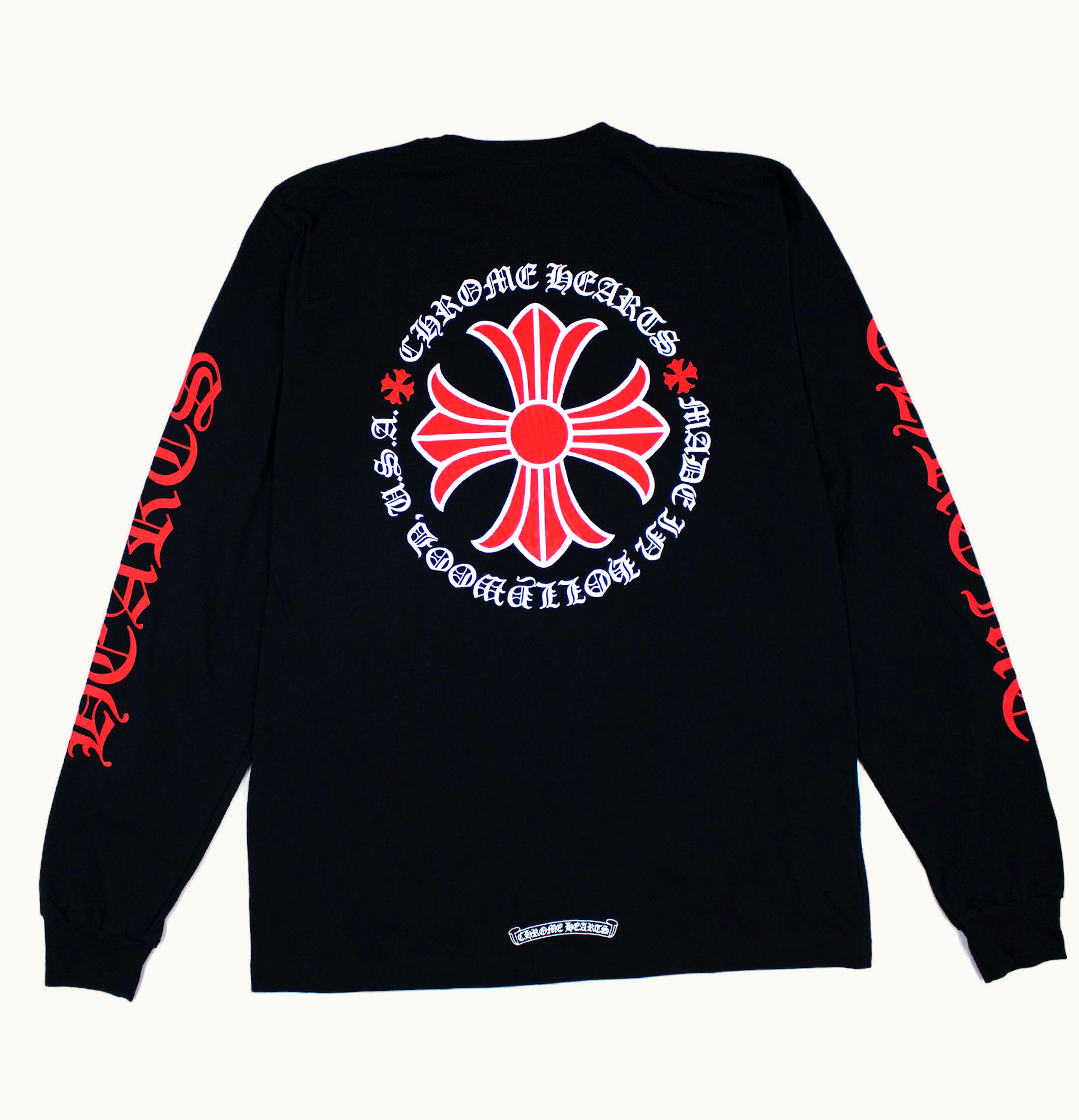 Chrome Hearts Chrome Hearts Made In Hollywood Plus Cross L S T Shirt Black Red
