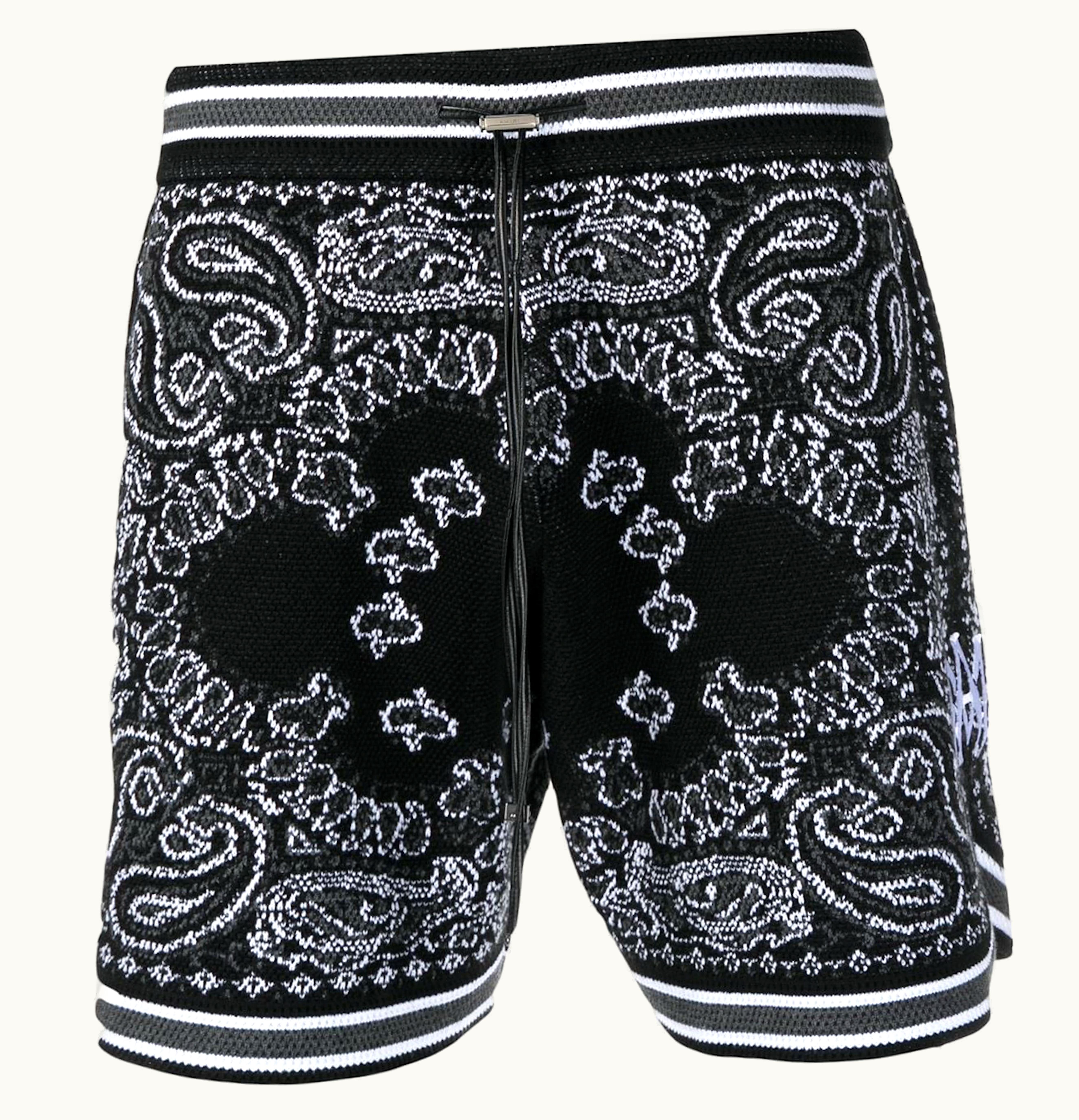 Amiri AMIRI Bandana Crochet Basketball Shorts Black