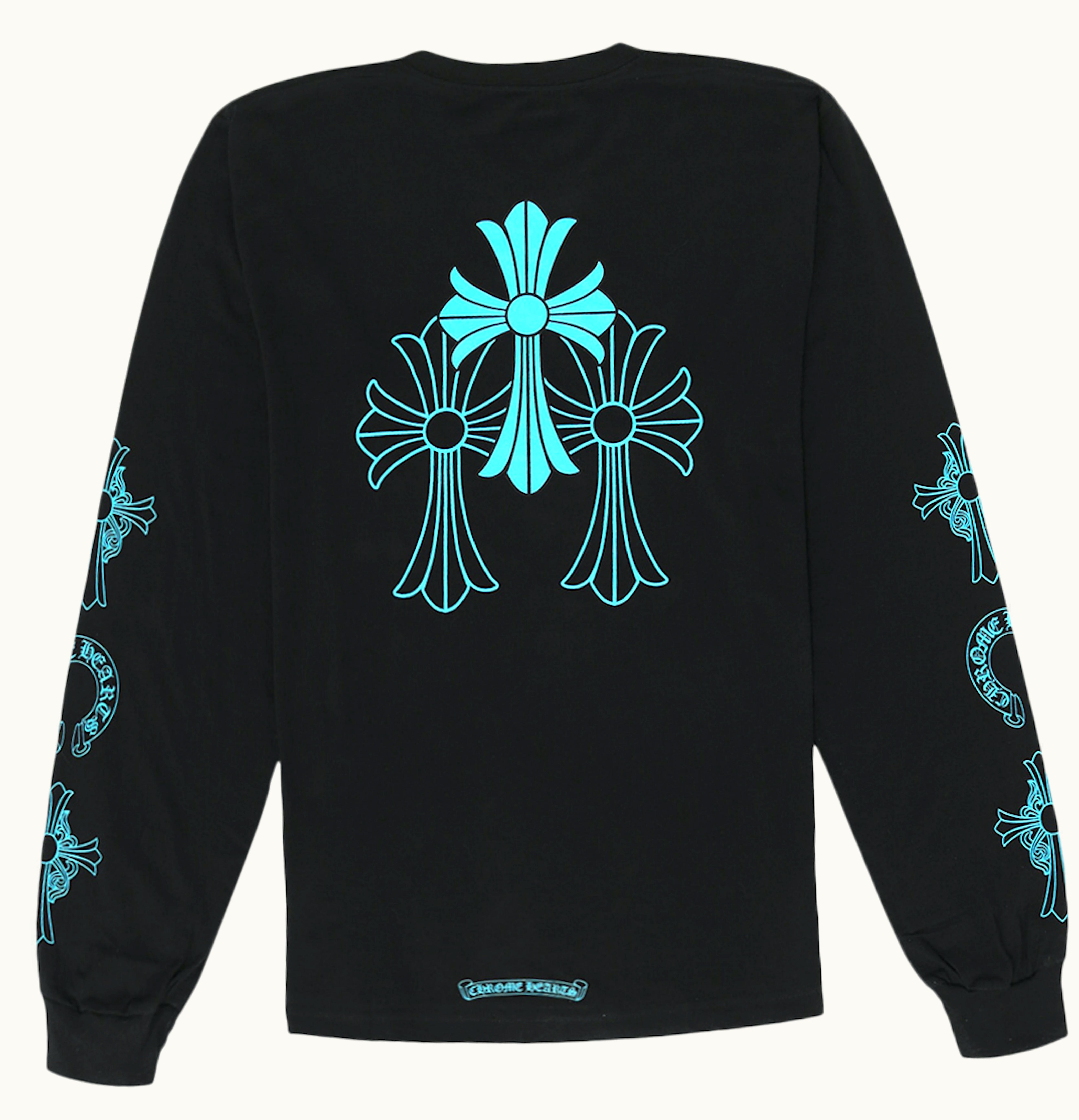 Chrome Hearts Chrome Hearts Triple Cross Logo L S T Shirt Black Blue