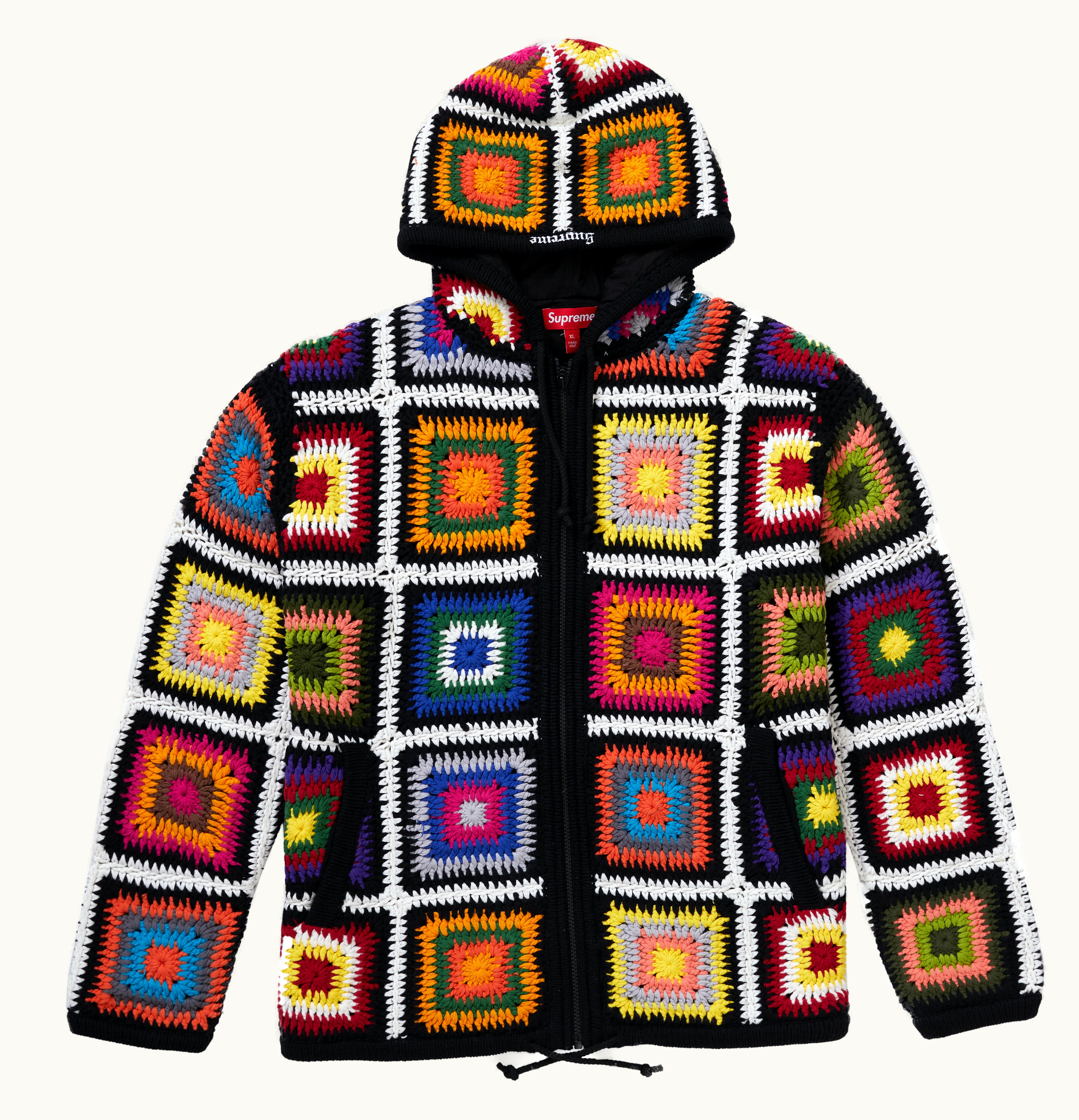 Supreme Supreme Crochet Hooded Zip Up Sweater Multicolor